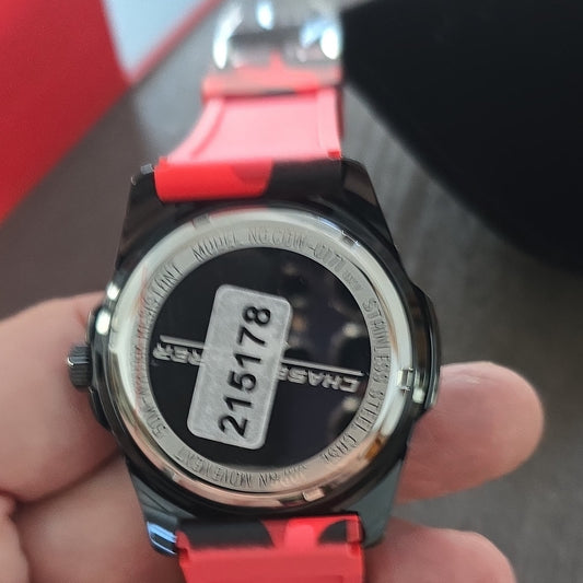 Chase-Durer Men's Camouflage Red Silicone Band Sport Wristwatch Date Box