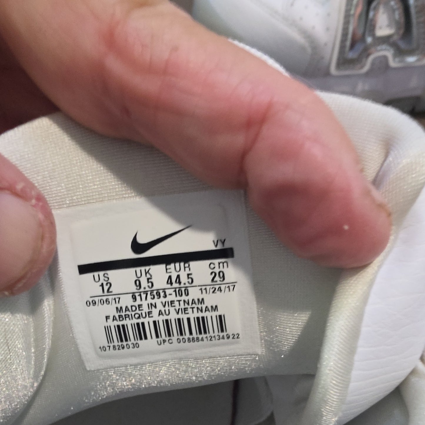 Nike Air More Uptempo Chrome White Silver Men's Sneaker 917593-100