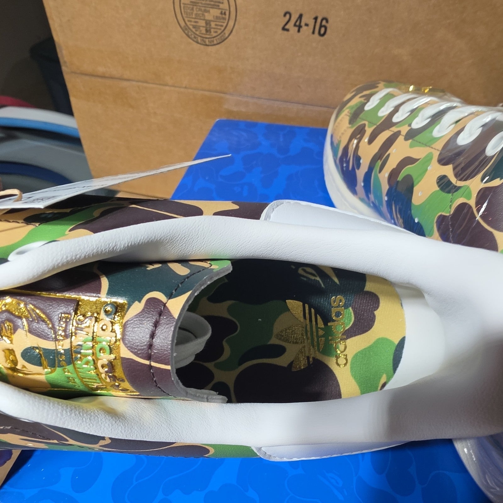 adidas Stan Smith BAPE IG8949 Camouflage Gold Men's Lace Up Sneakers US 13