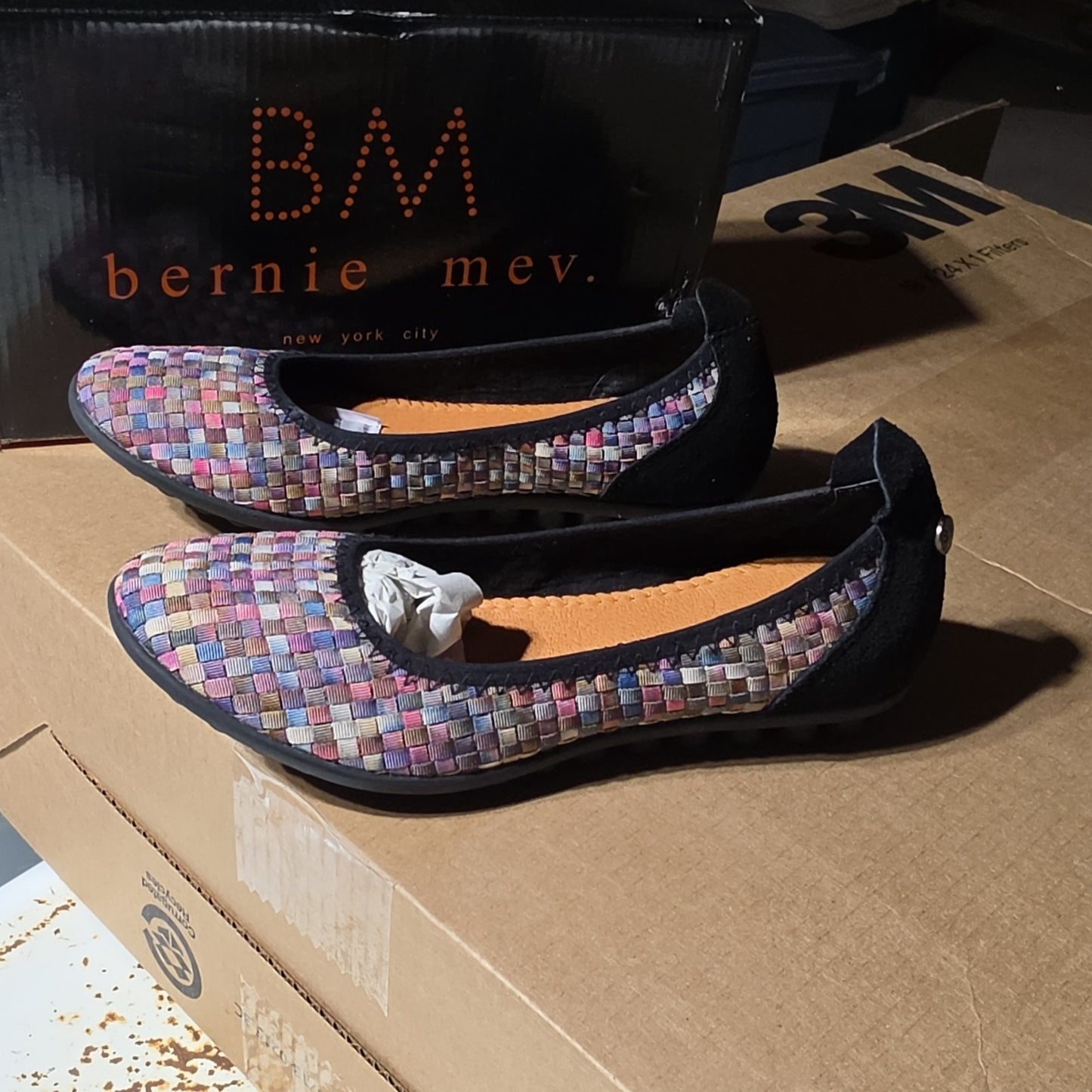 Bernie Mev BM Multicolor Woven Comfort Flats Women's Size 7.5/38
