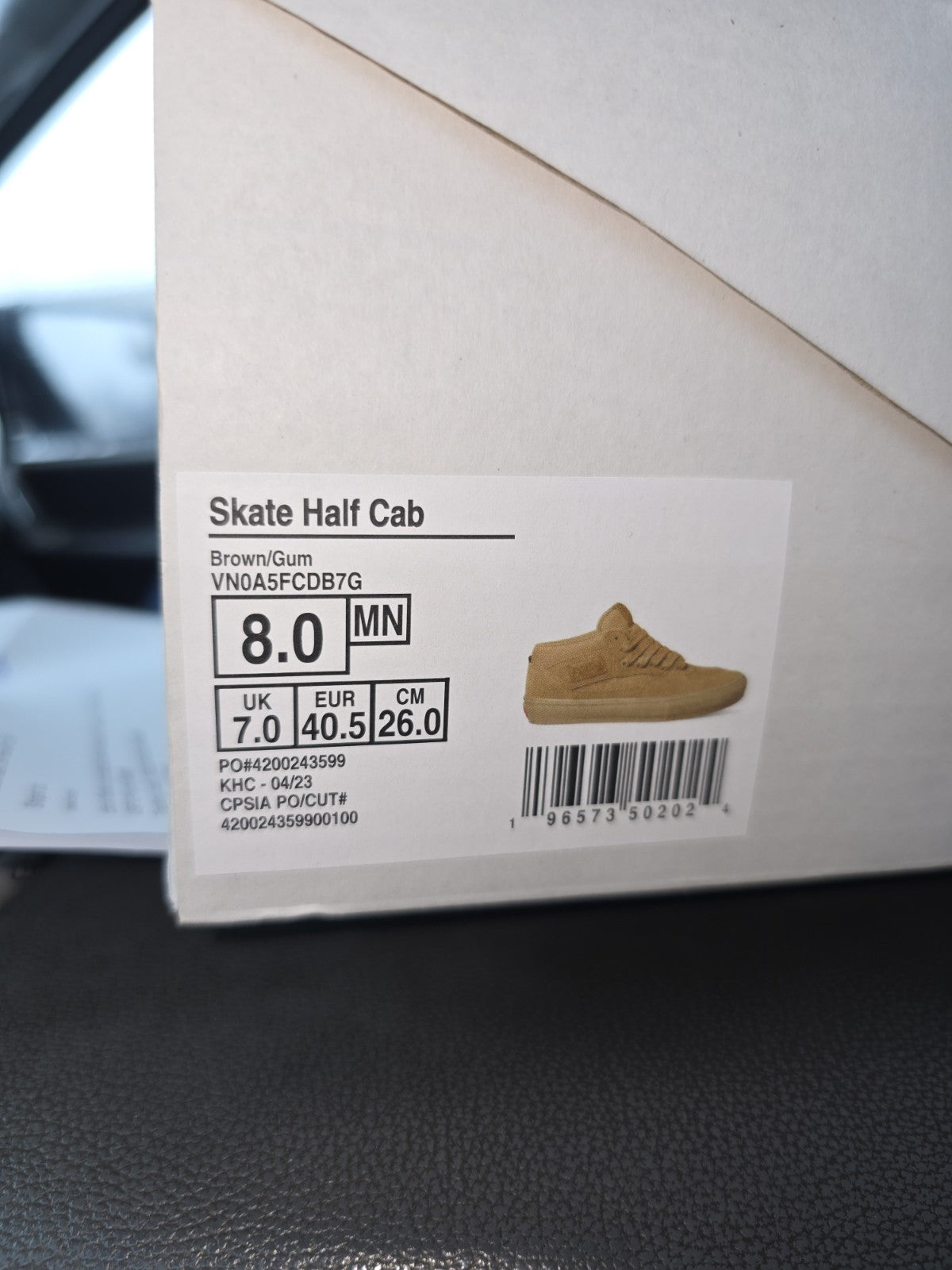 Vans Skate Half Cab Brown Gum Skateboarding Shoes Men's Size 8