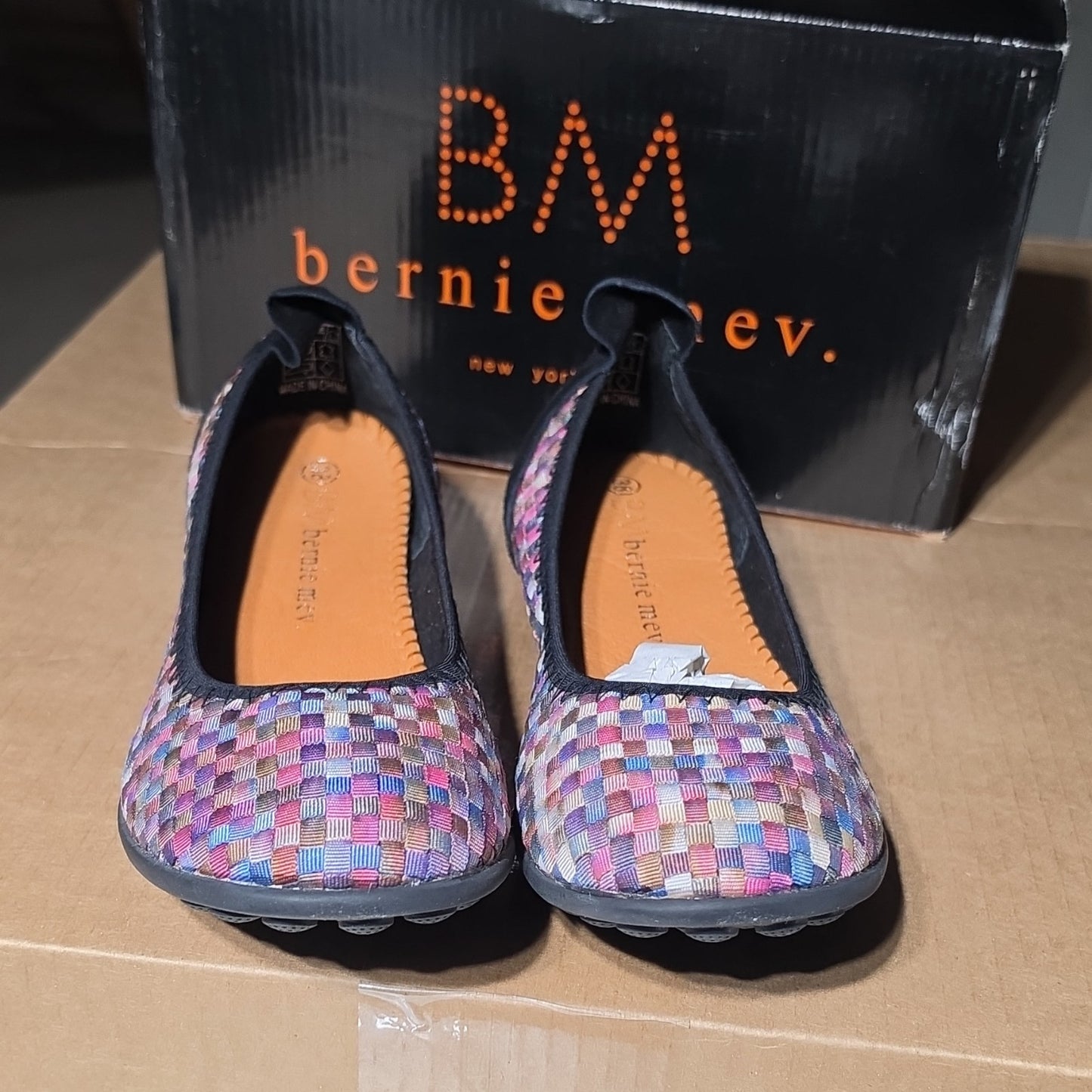 Bernie Mev BM Multicolor Woven Comfort Flats Women's Size 7.5/38