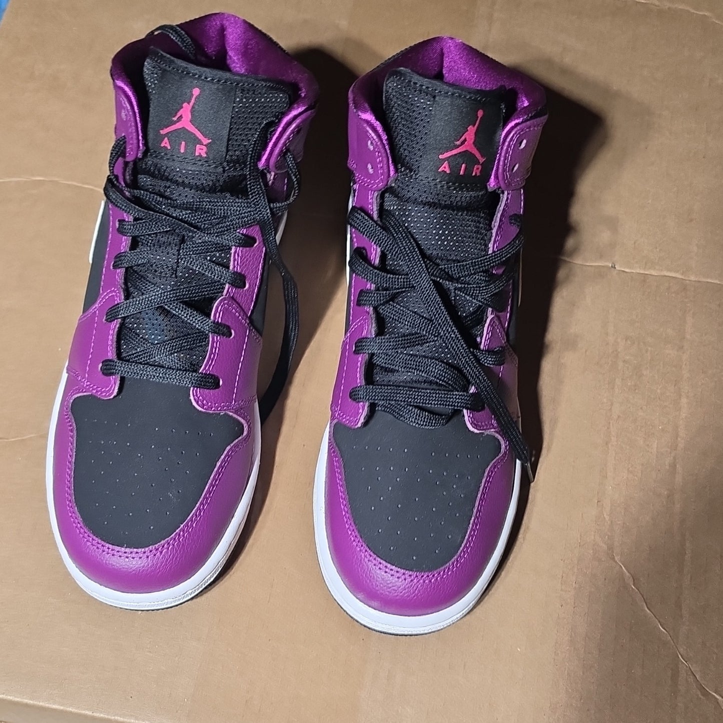 Jordan Air Jordan 1 Mid GG 555112-028 Boys' Black Pink White Athletic US 7Y