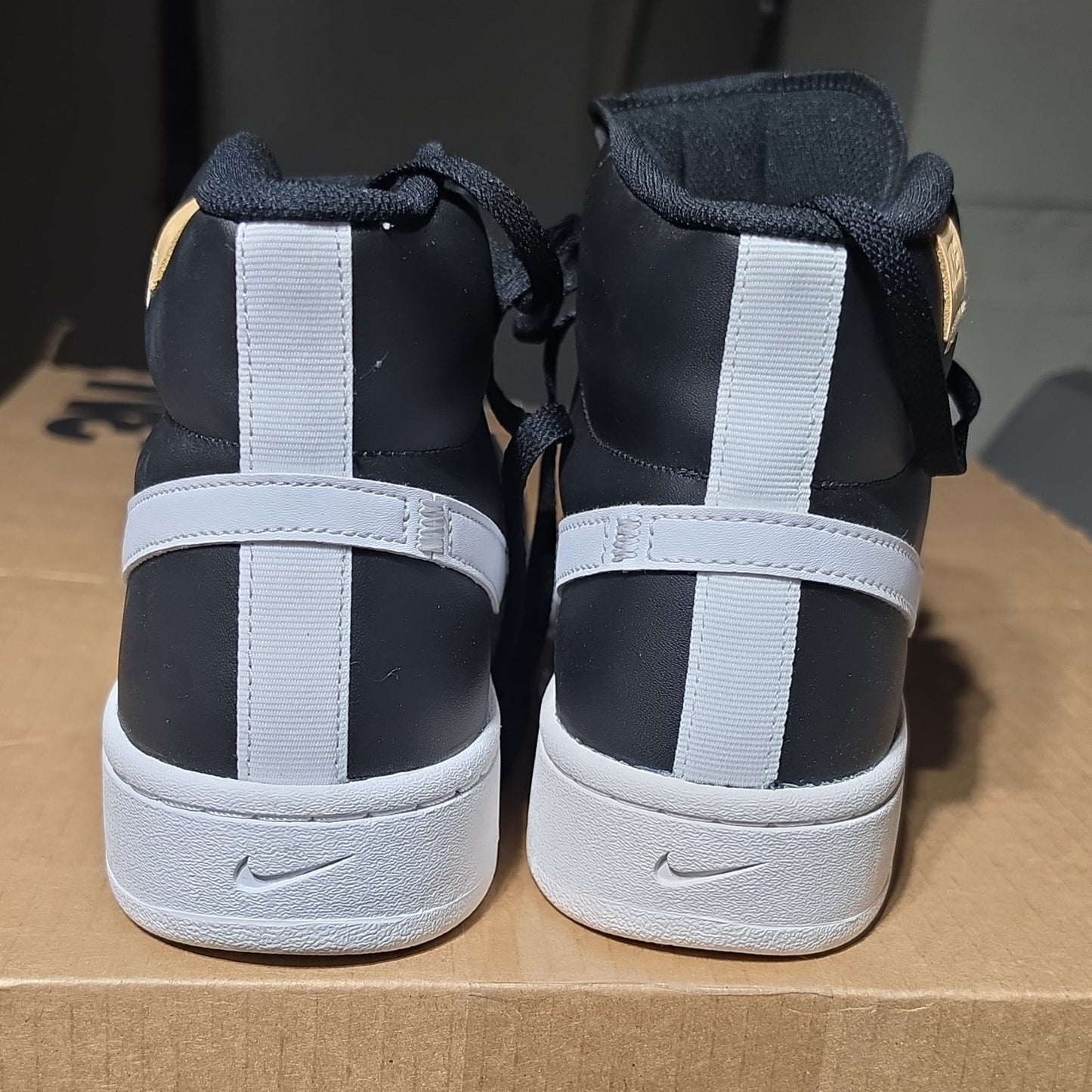 Nike CQ9179-001 Black White Lace Up High Top Comfort Insole Men's Sneakers US 13