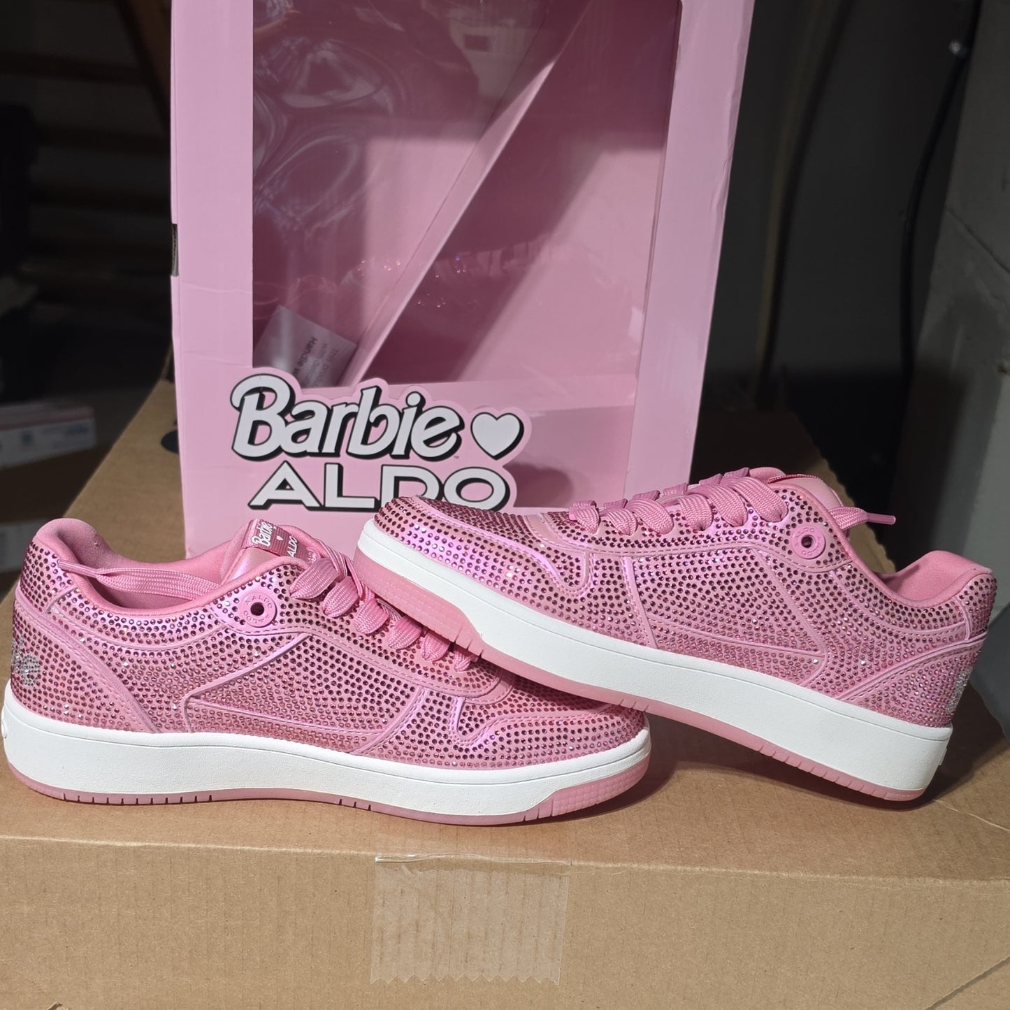 BARBIE ALDO KIDS SNEAKERS PINK GLITTER