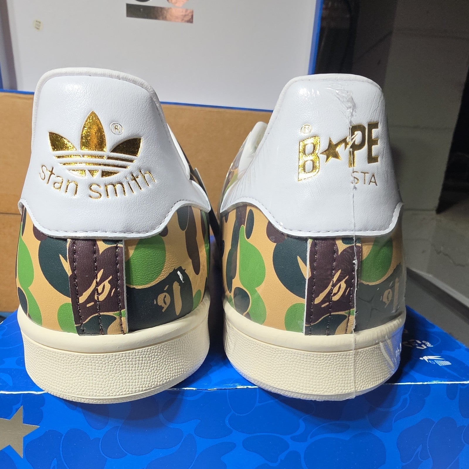 adidas Stan Smith BAPE IG8949 Camouflage Gold Men's Lace Up Sneakers US 13
