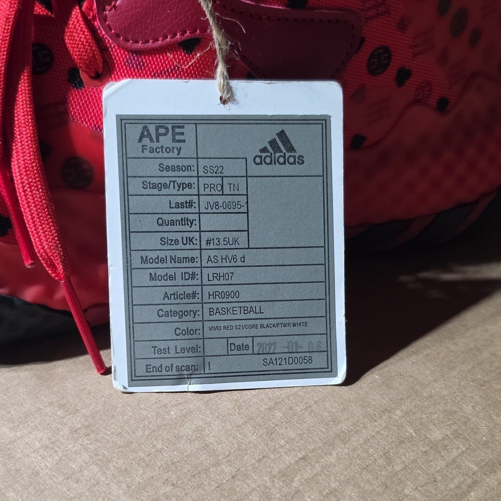 adidas James Harden AS HV6 d Vivid Red Basketball Shoes US 14 UK 13.5