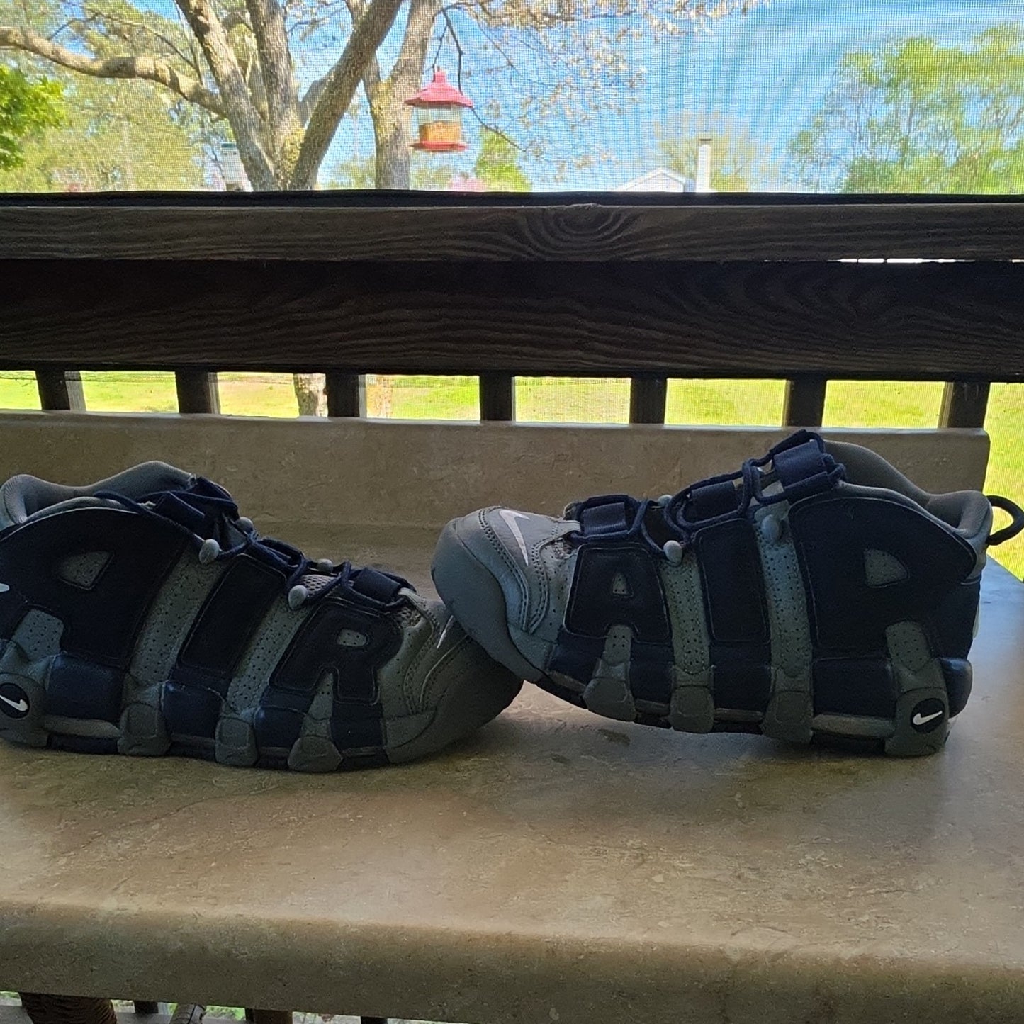 Nike Air More Uptempo Georgetown Gray Navy Blue Mid Top Sneaker 921948-003
