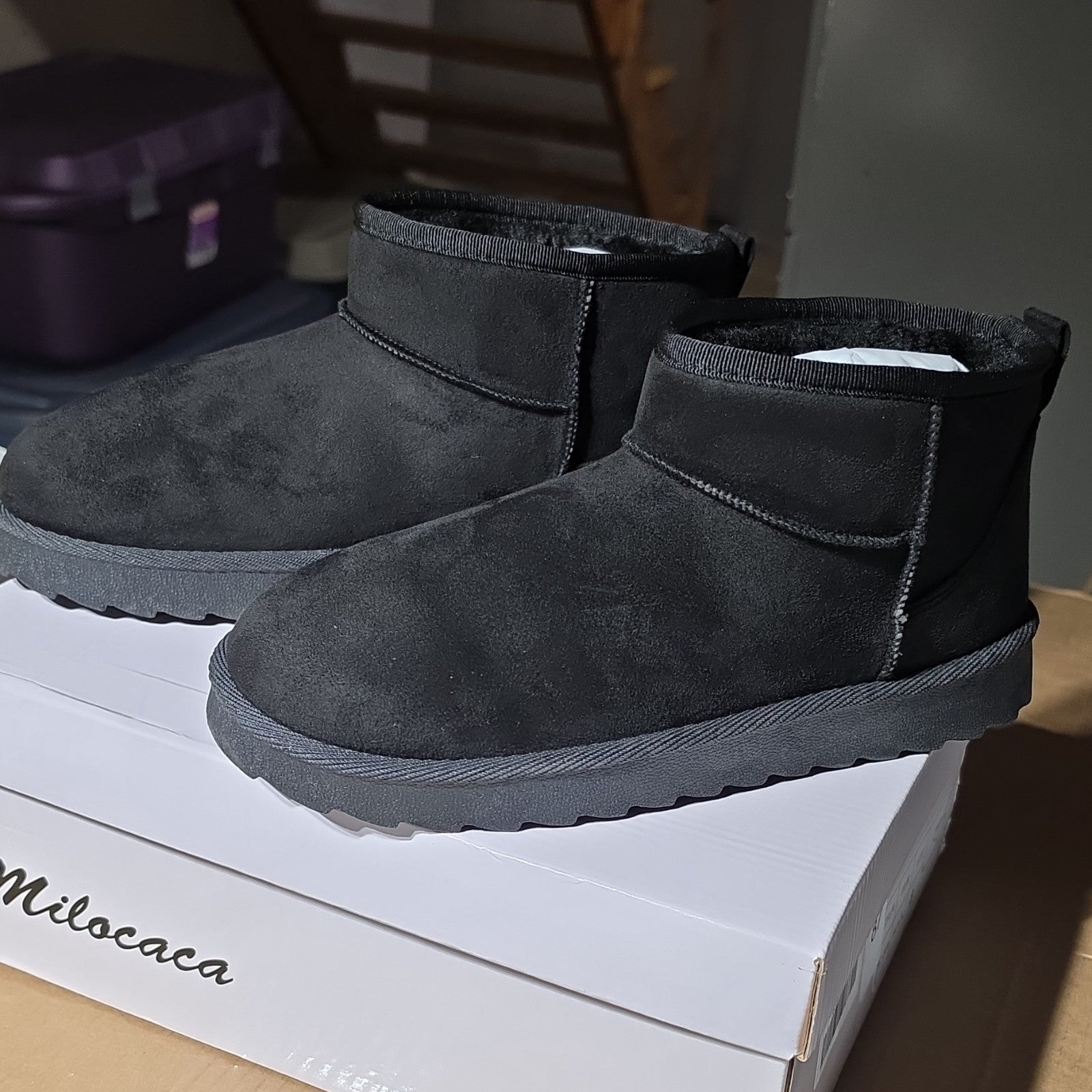 Milocaca Suede Pull On Black Ankle Bootie Men's Boots Size 8
