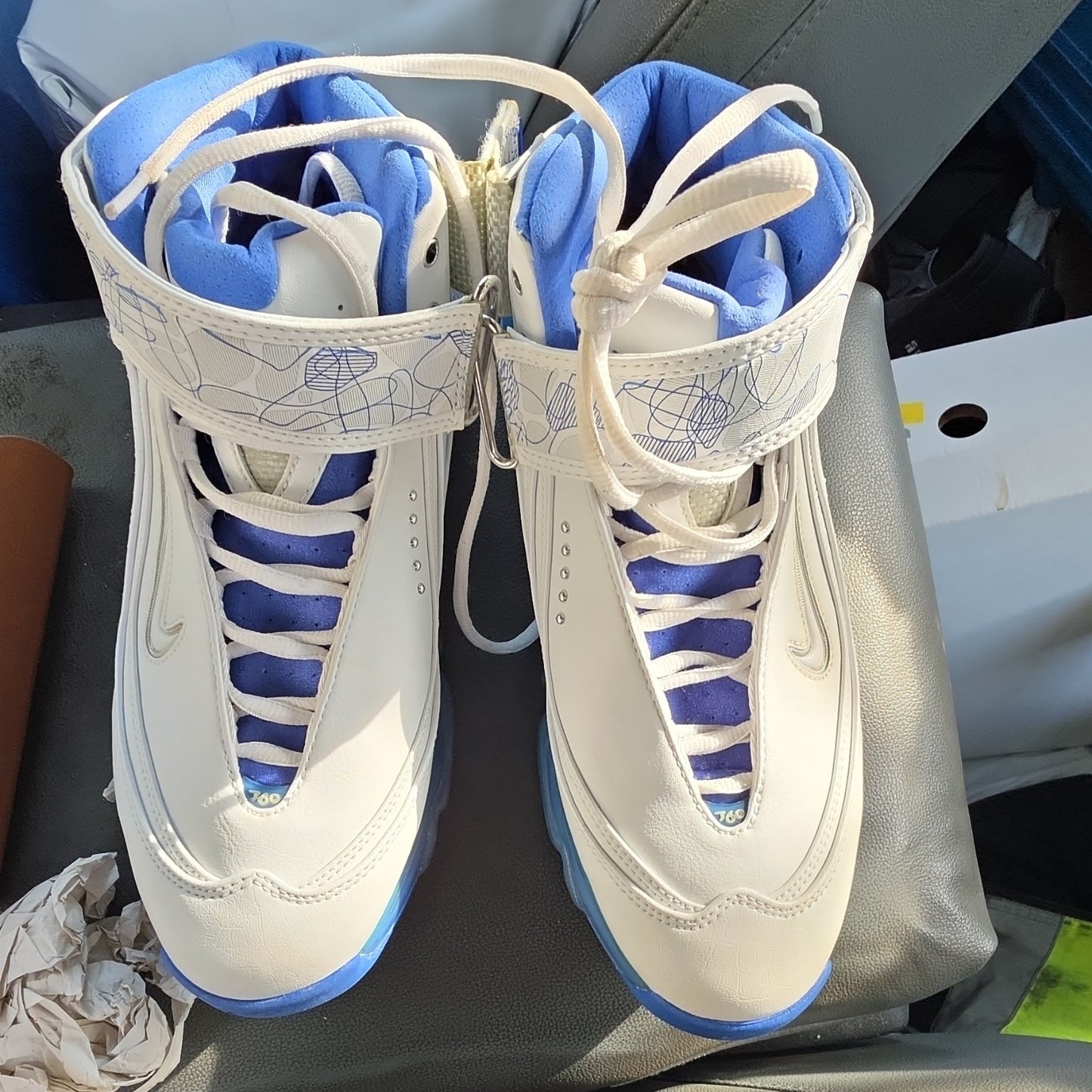 Nike Air Max 360 BB 313697-111 White Varsity Royal Leather Men's Sneaker