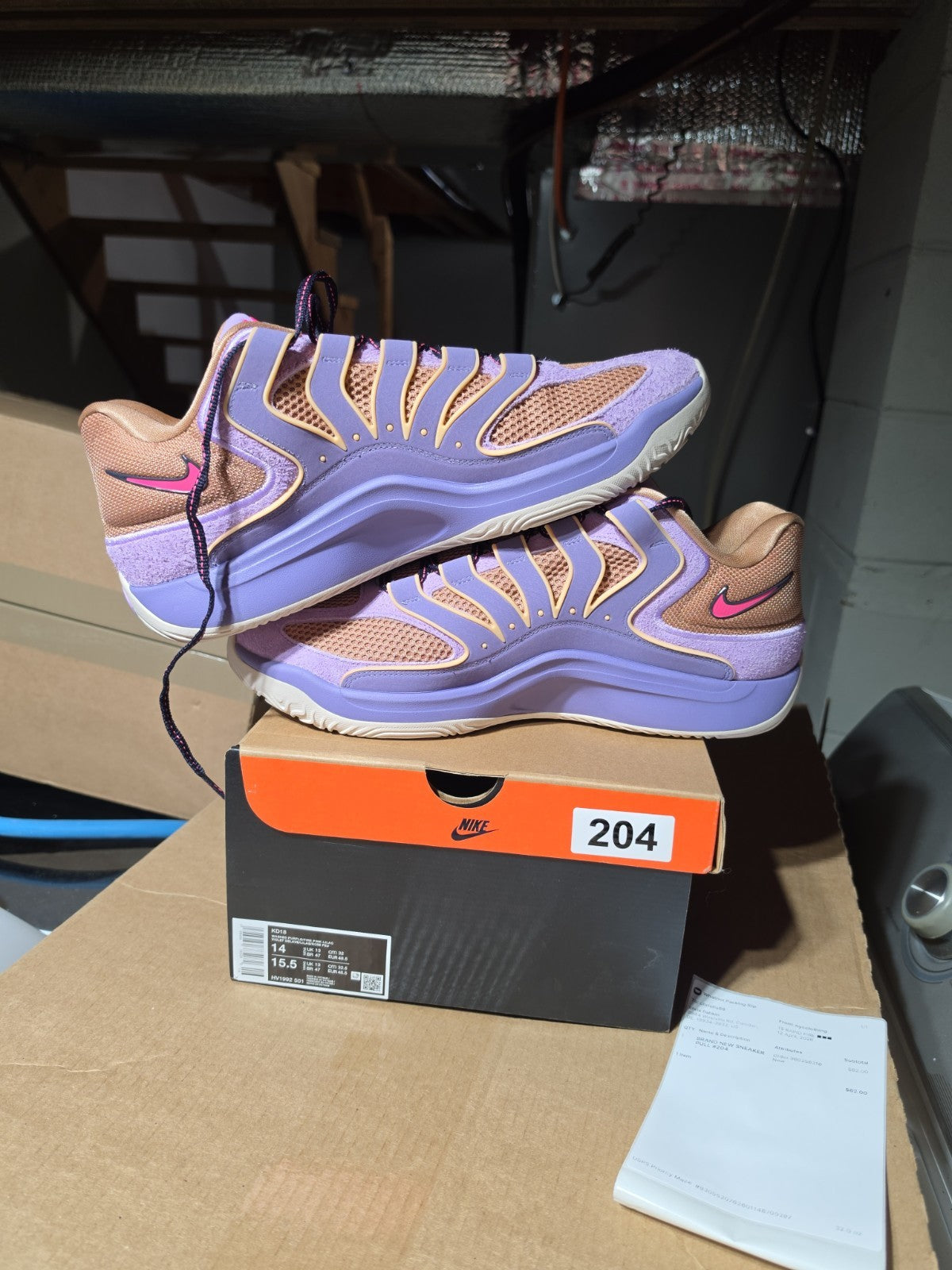 Size 14 - Nike KD 18 Washed Purple Pink Lilac