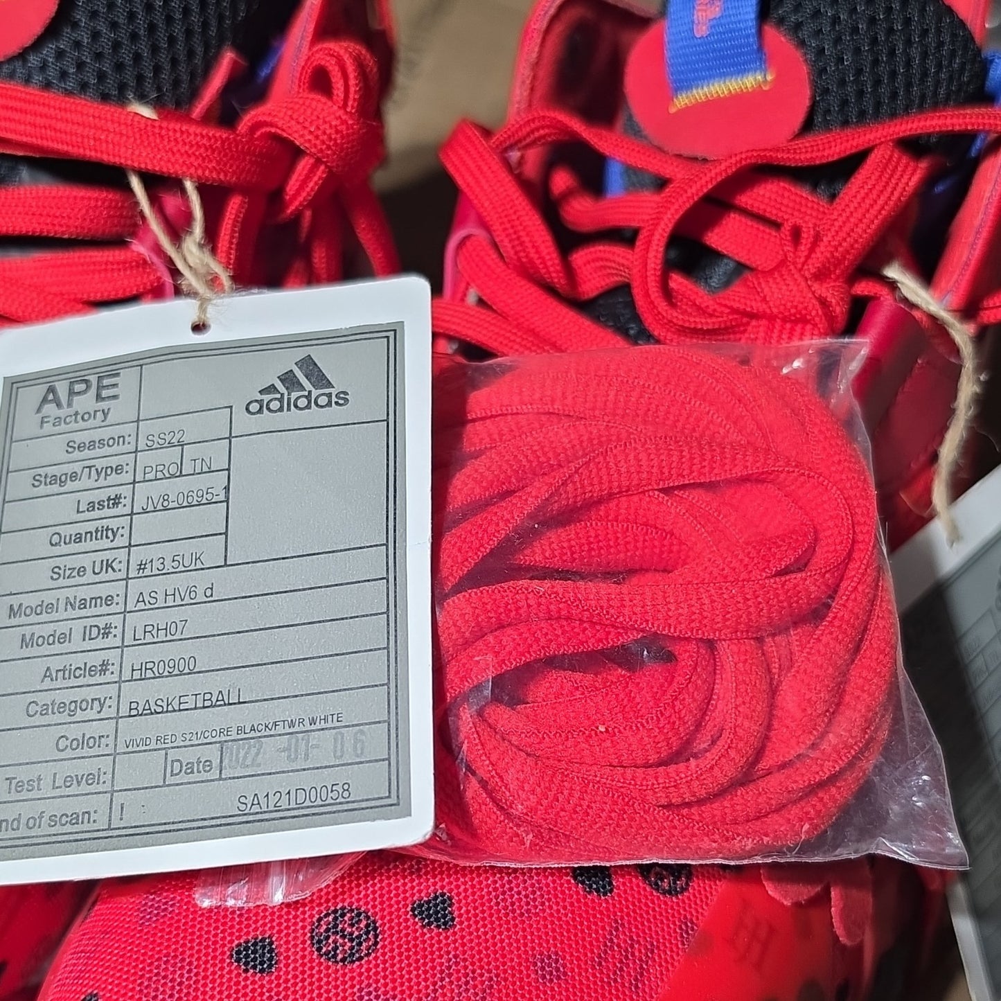 adidas James Harden AS HV6 d Vivid Red Basketball Shoes US 14 UK 13.5