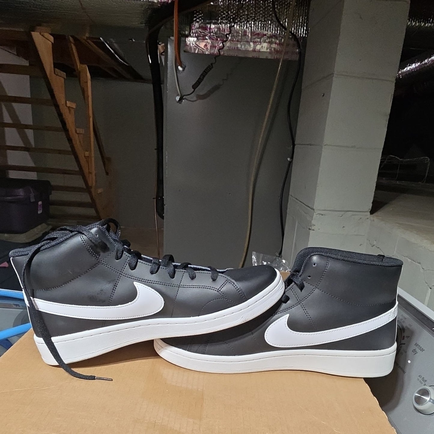 Nike CQ9179-001 Black White Lace Up High Top Comfort Insole Men's Sneakers US 13