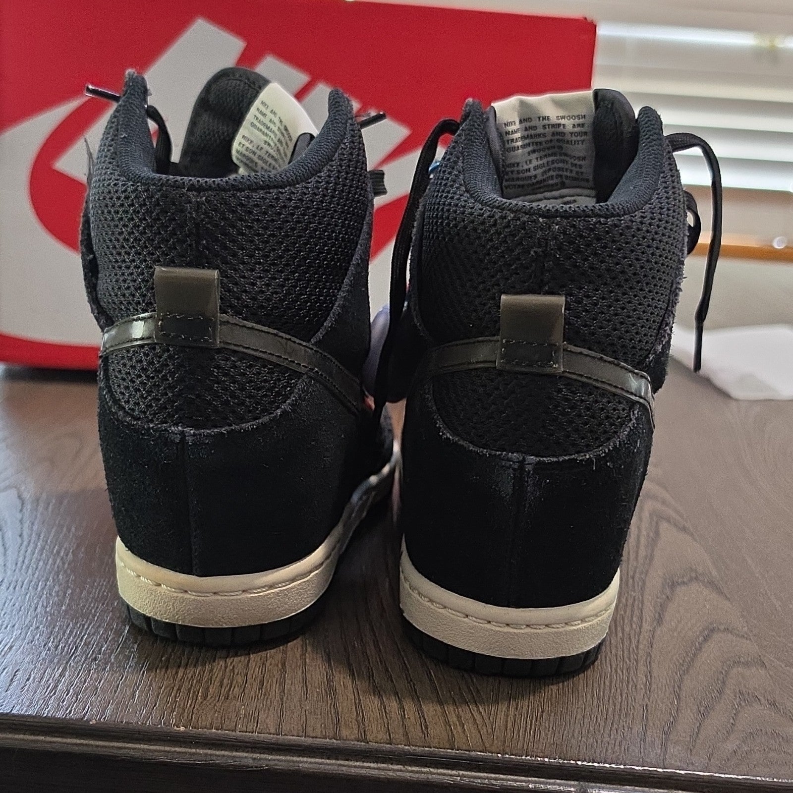 Nike Shoes Womens 7.5 Sneaker Black  Dunk Sky Hi Essential Hidden Wedge Heel 