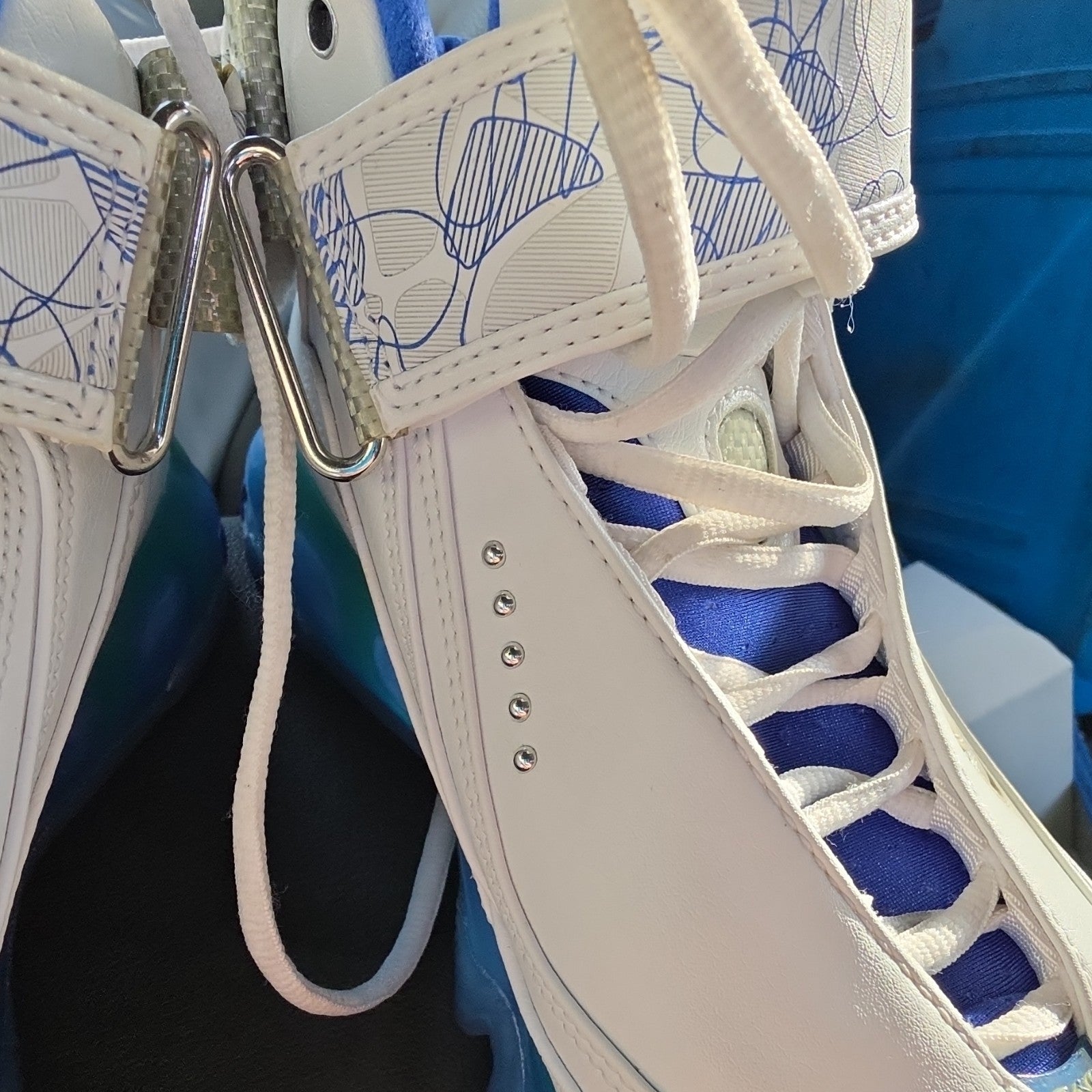 Nike Air Max 360 BB 313697-111 White Varsity Royal Leather Men's Sneaker