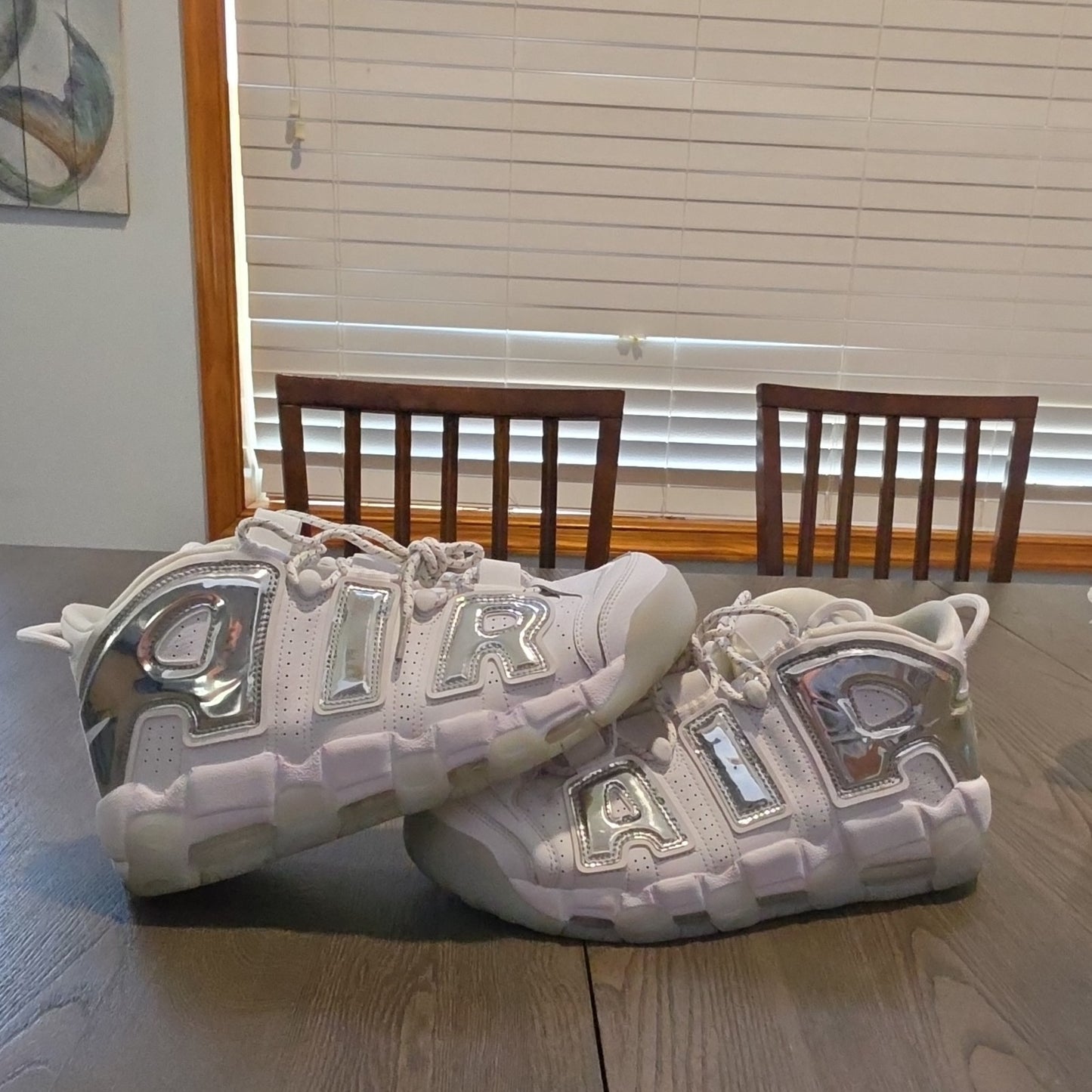 Nike Air More Uptempo Chrome White Silver Men's Sneaker 917593-100