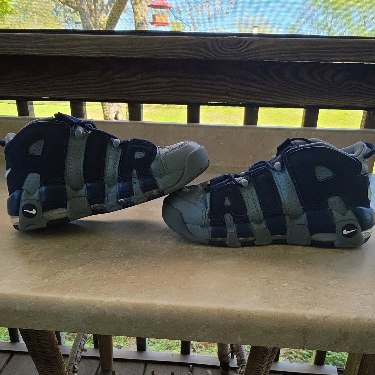 Nike Air More Uptempo Georgetown Gray Navy Blue Mid Top Sneaker 921948-003