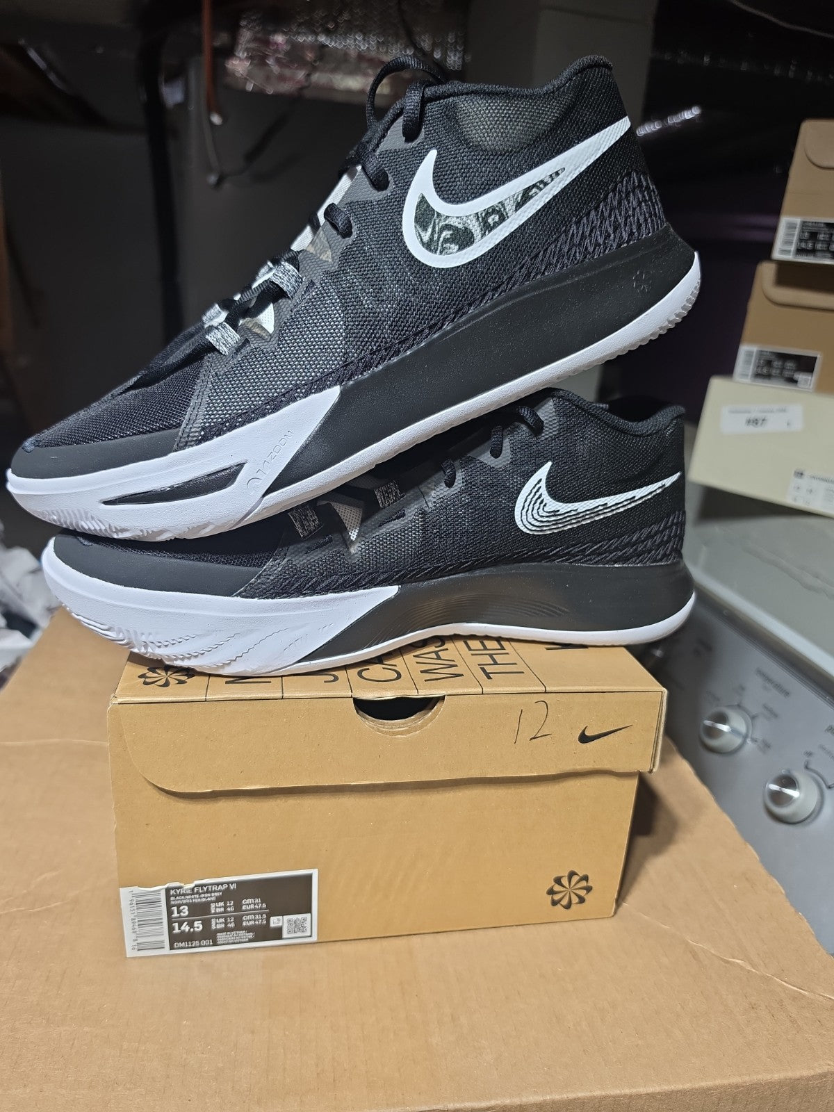 Size 13 - Nike Kyrie Flytrap 6 Black White