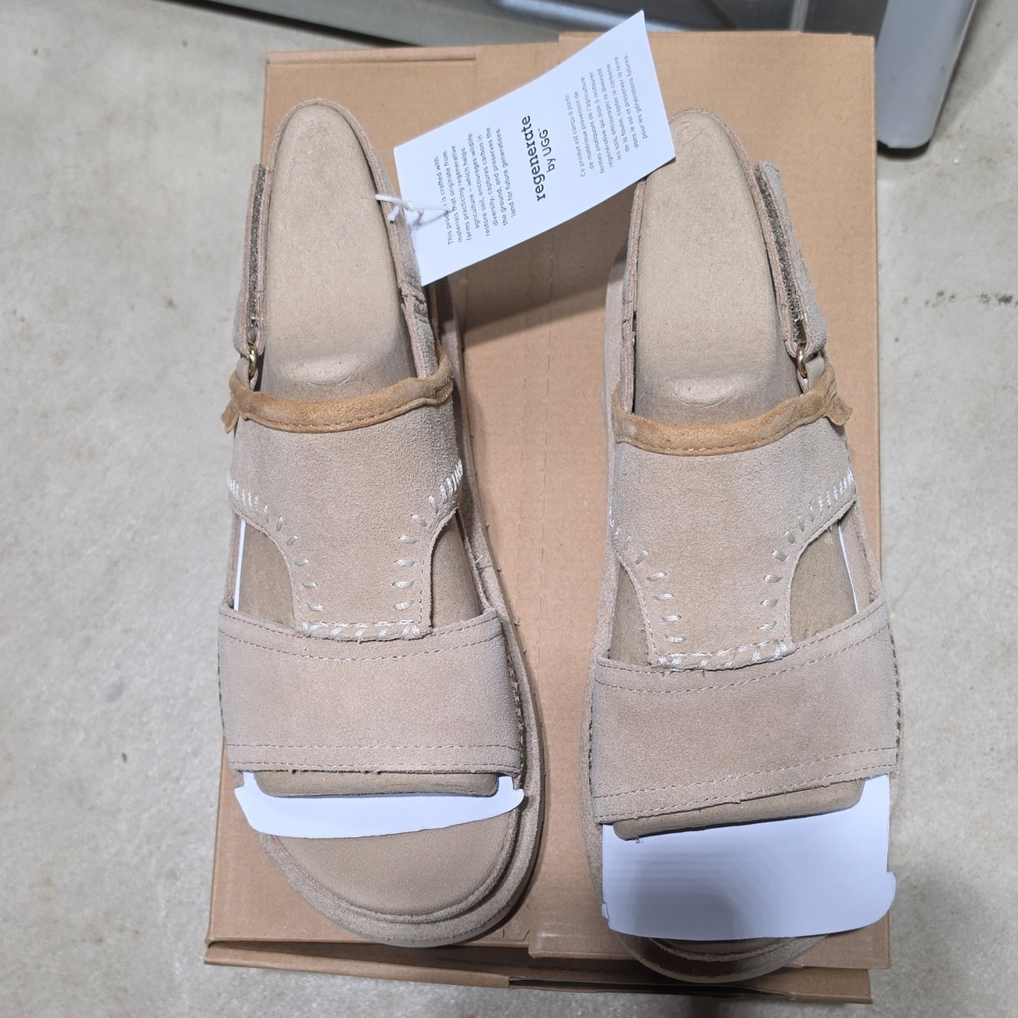 UGG Beige Suede Strappy Sandals Adjustable Strap Comfort Women's Size 10 EU 41