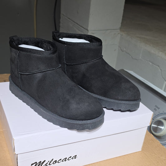 Milocaca Suede Pull On Black Ankle Bootie Men's Boots Size 8