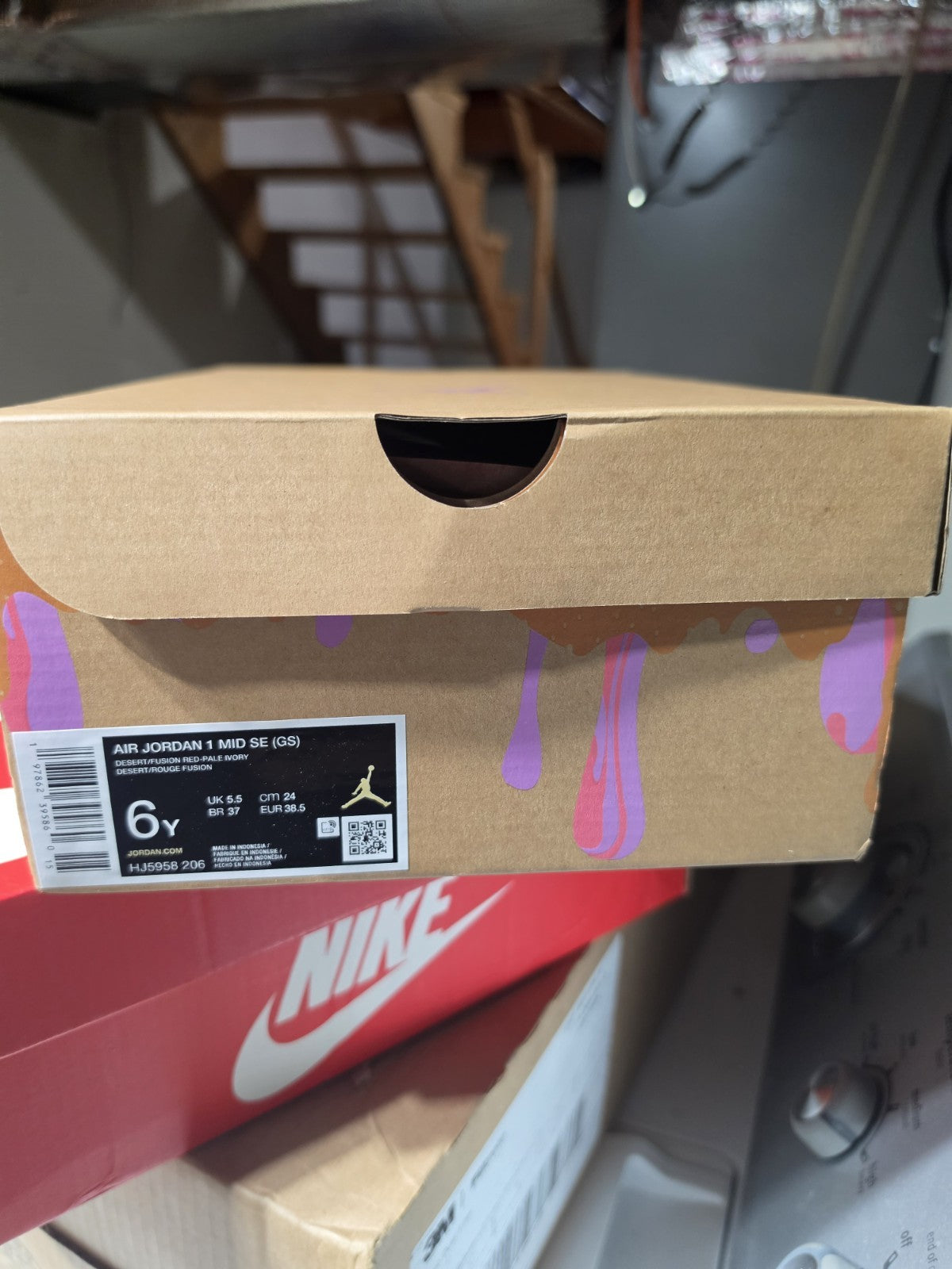 Nike Air Jordan 1 Mid SE (GS) Peanut Butter and Jelly Girls Size 5.5 NEW  BOX