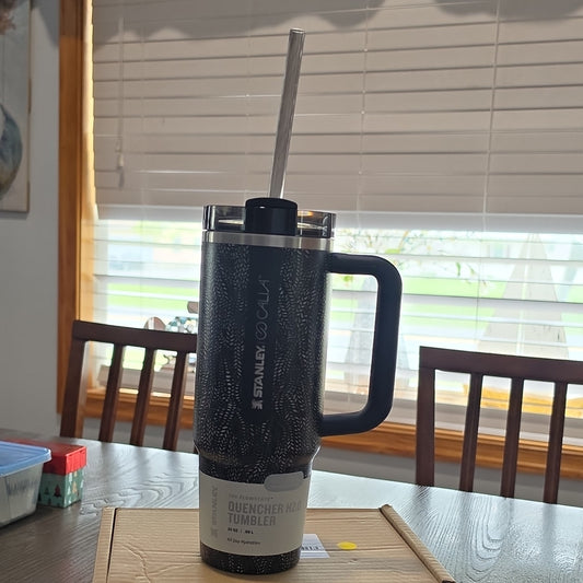 Stanley x Calia Quencher H2.0 Insulated Tumbler 30oz Black Handle Lid Straw