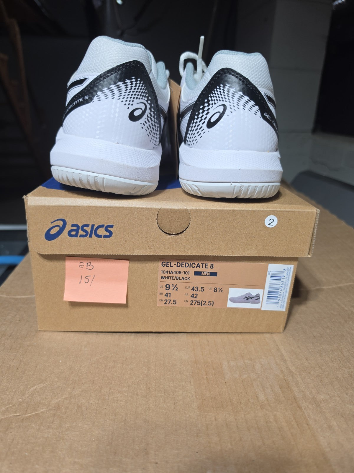 Size 9.5 - Asics Gel Dedicate 8 White Black