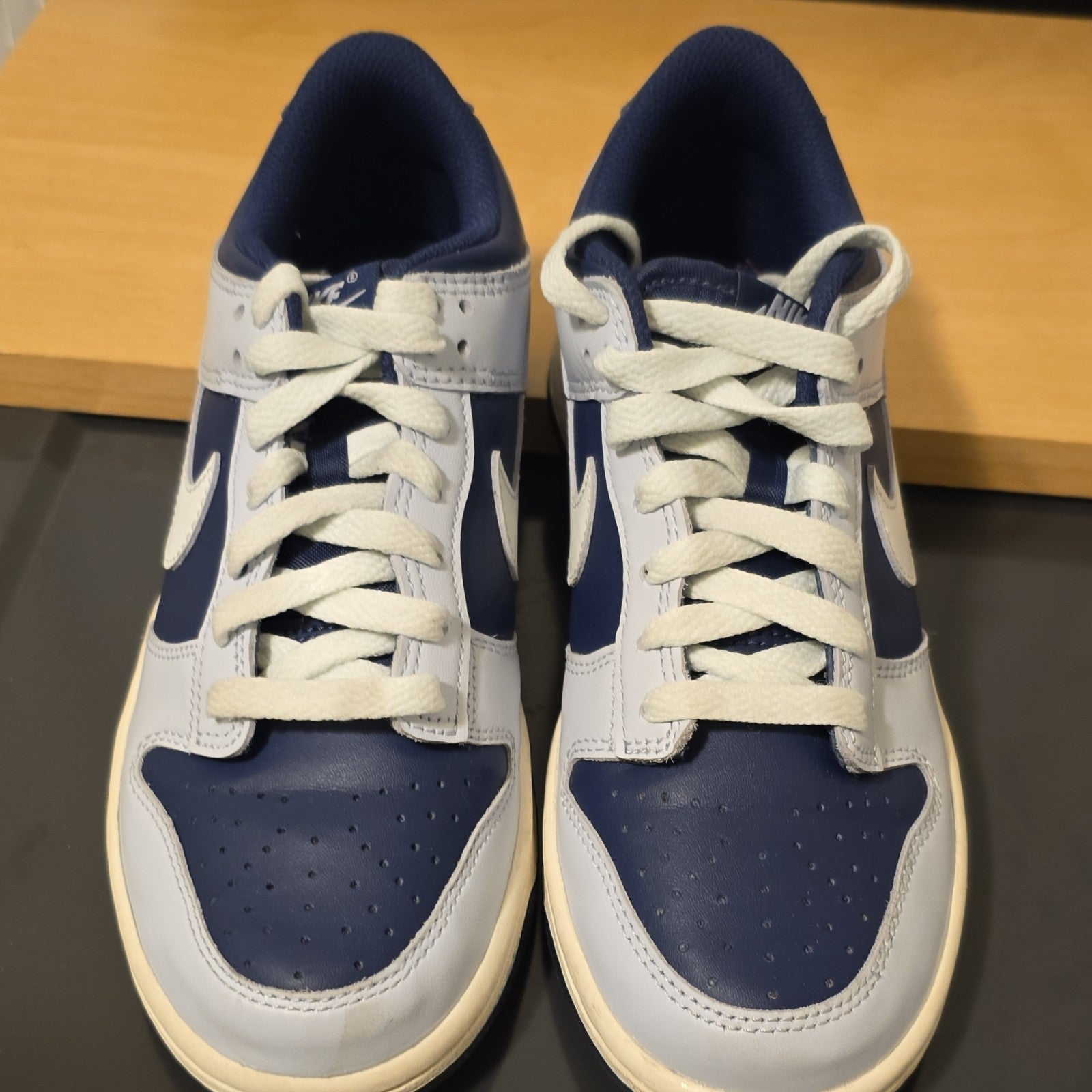 Nike Dunk Low FB9109-002 Boys' Navy White Sneakers Comfort US 5.5Y