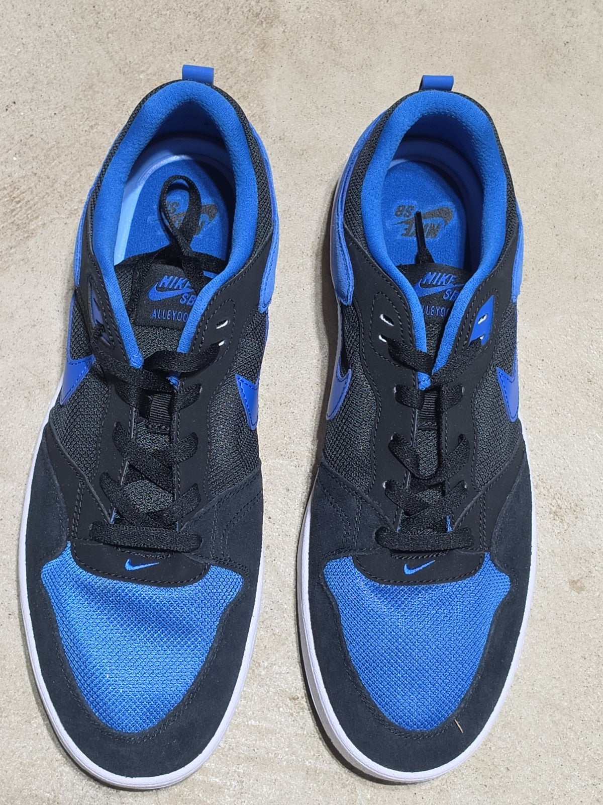 Nike Men's SB Alleyoop Classic Suede Mesh Shoes Black Royal Blue Size 13 NIB