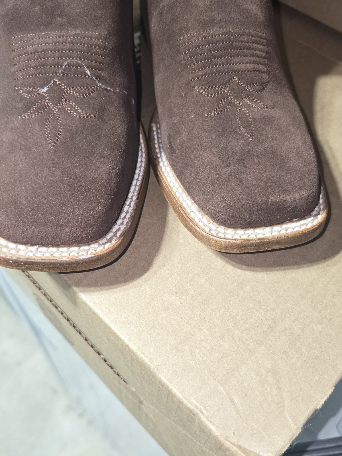 Reyme Chocolate Suede Western Equestrian Boots US Size 7 MPN 043DR4