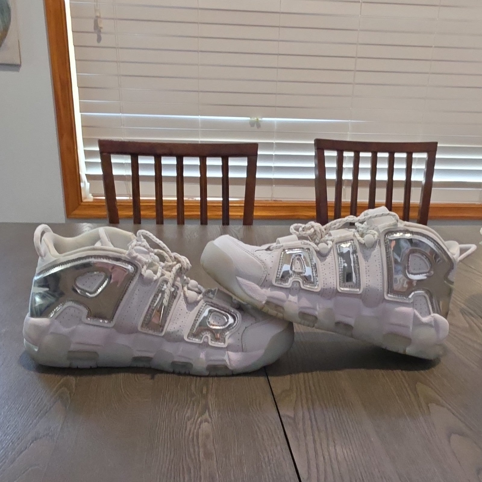 Nike Air More Uptempo Chrome White Silver Men's Sneaker 917593-100