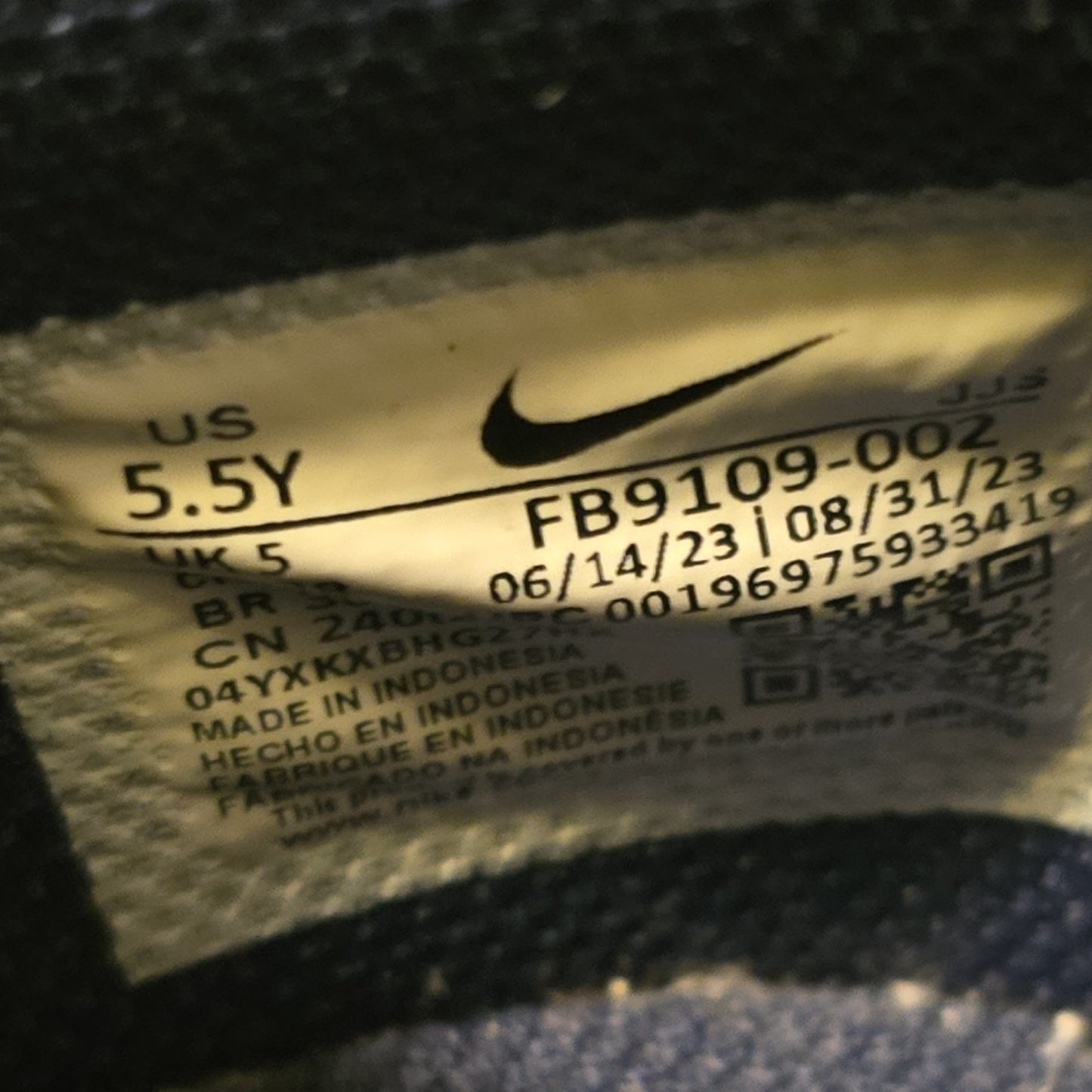 Nike Dunk Low FB9109-002 Boys' Navy White Sneakers Comfort US 5.5Y