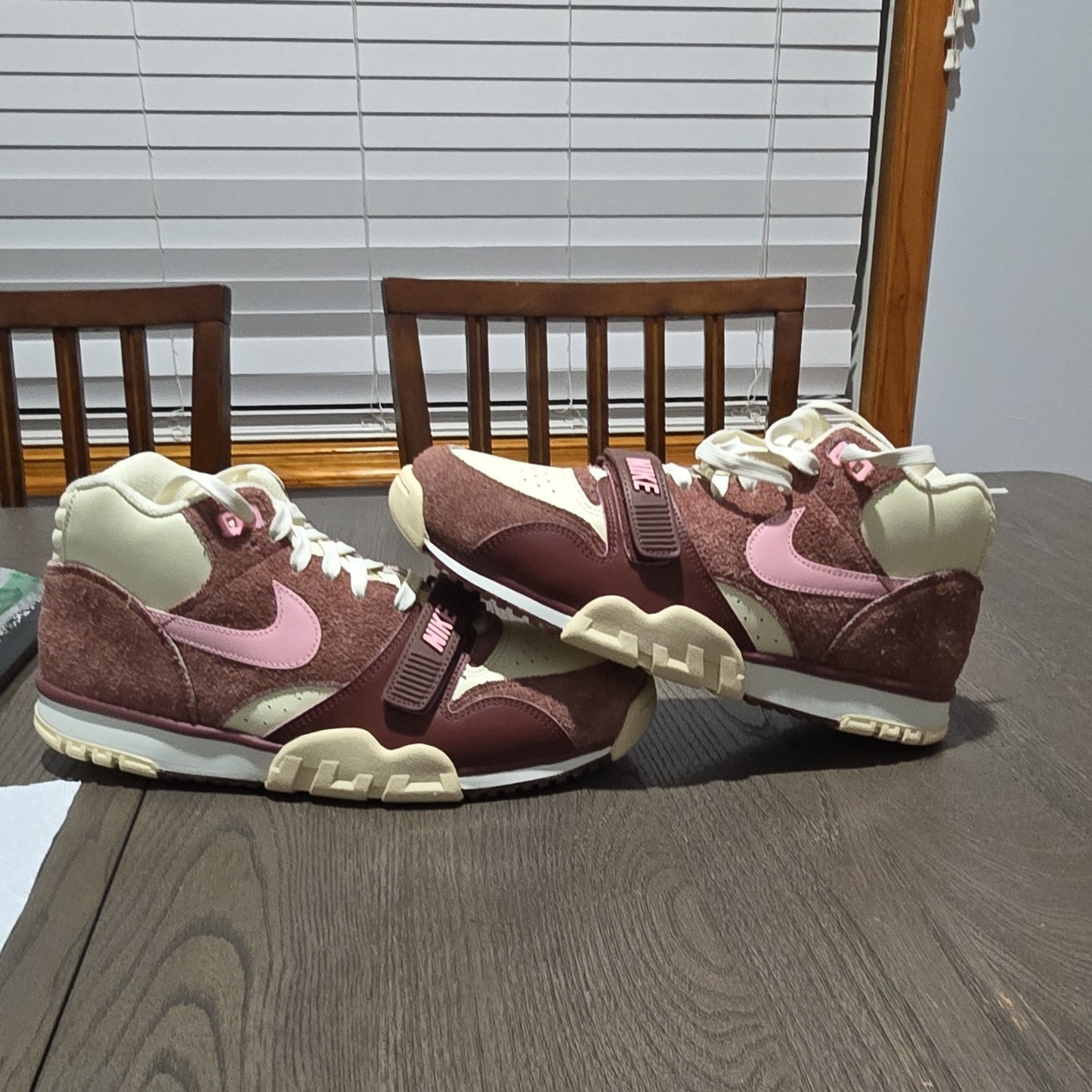 Nike Air Trainer 1 Valentine's Day Suede Men's Sneakers Brown Pink DM0522-201