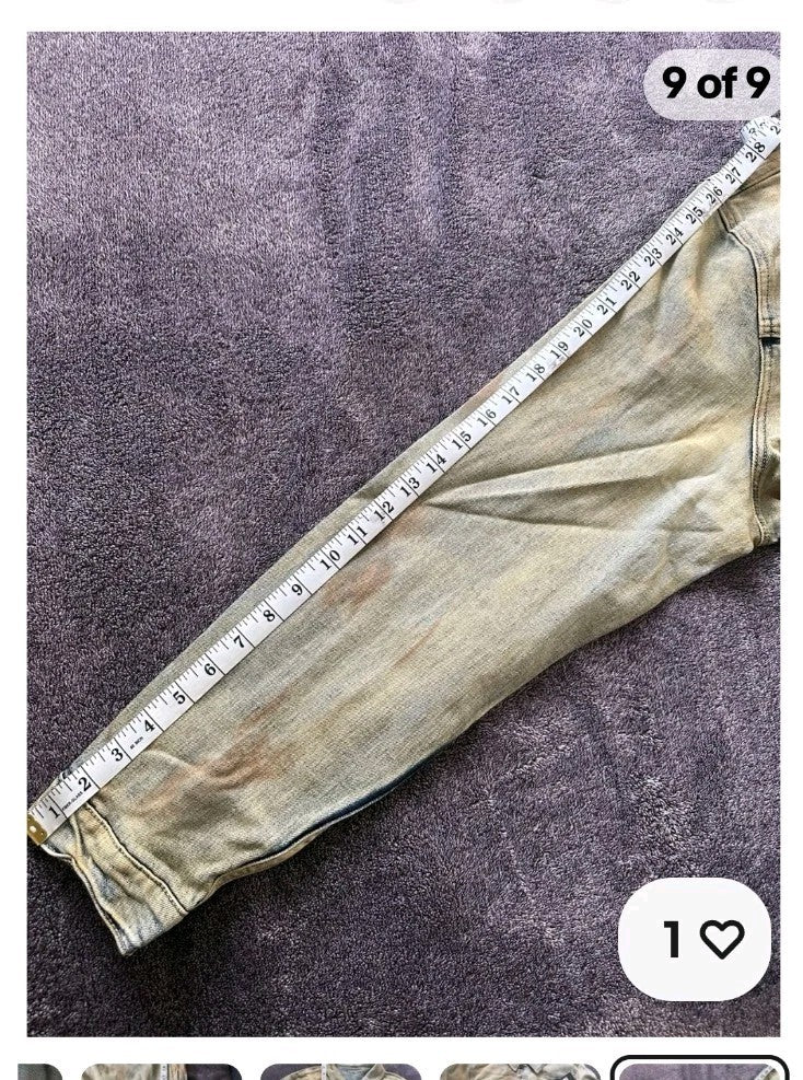 si tu veux Men's Jean Jacket XL Beige Blue Button Accents Heavyweight Casual