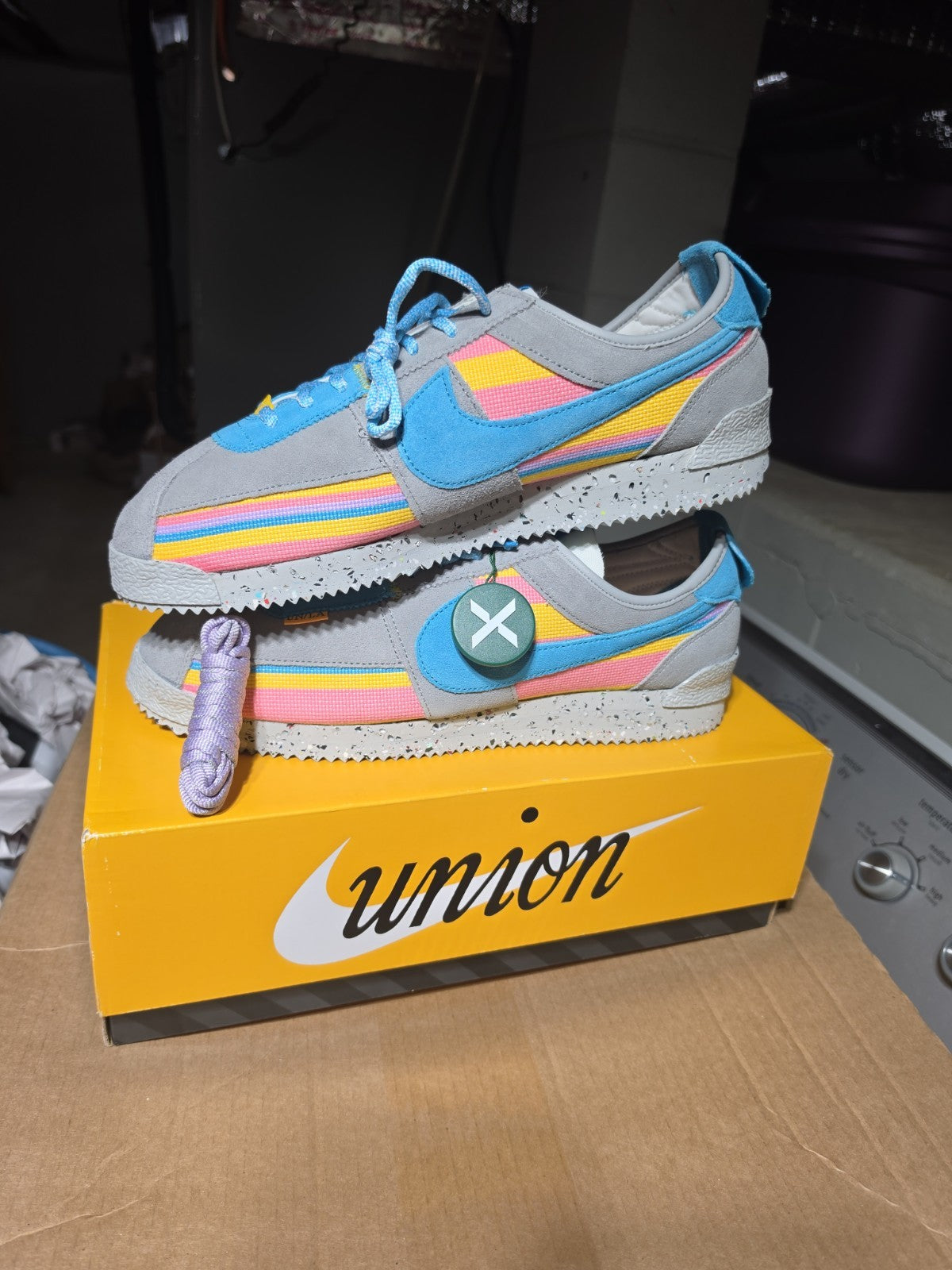 Nike Cortez SP x Union LA Shoes Light Gray Smoke Blue Fury SZ 13 ( DR1413-002 )