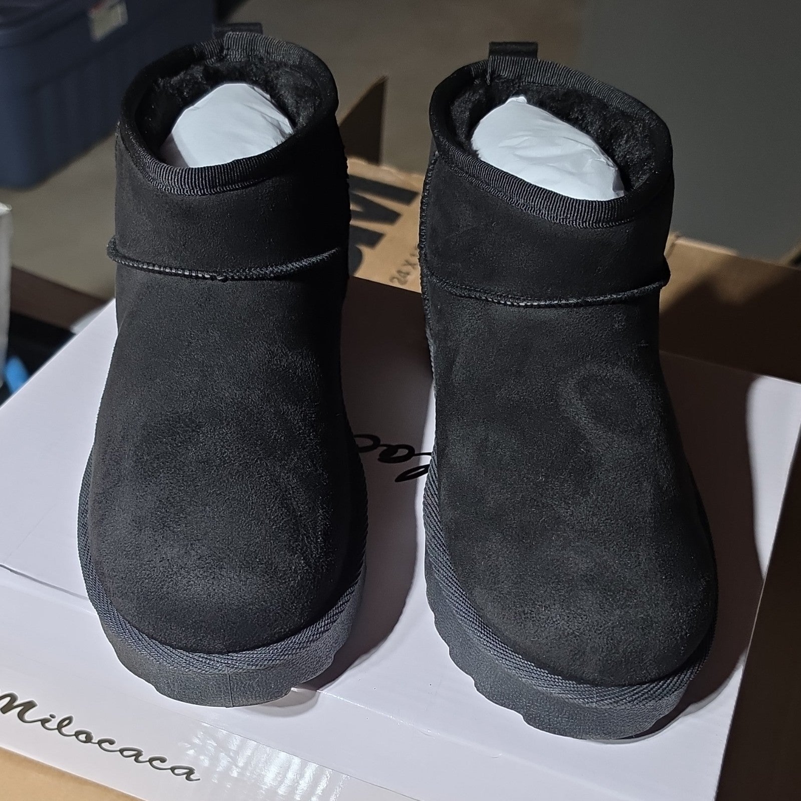 Milocaca Suede Pull On Black Ankle Bootie Men's Boots Size 8