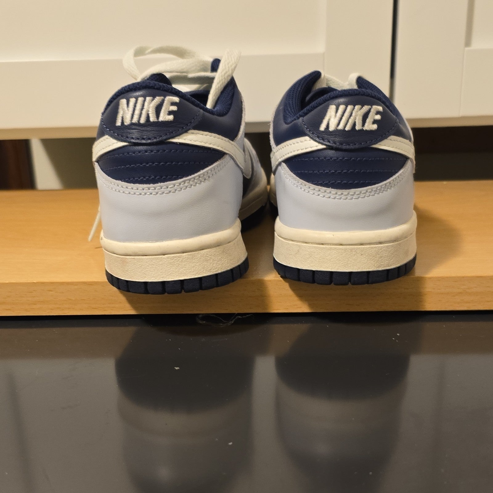 Nike Dunk Low FB9109-002 Boys' Navy White Sneakers Comfort US 5.5Y