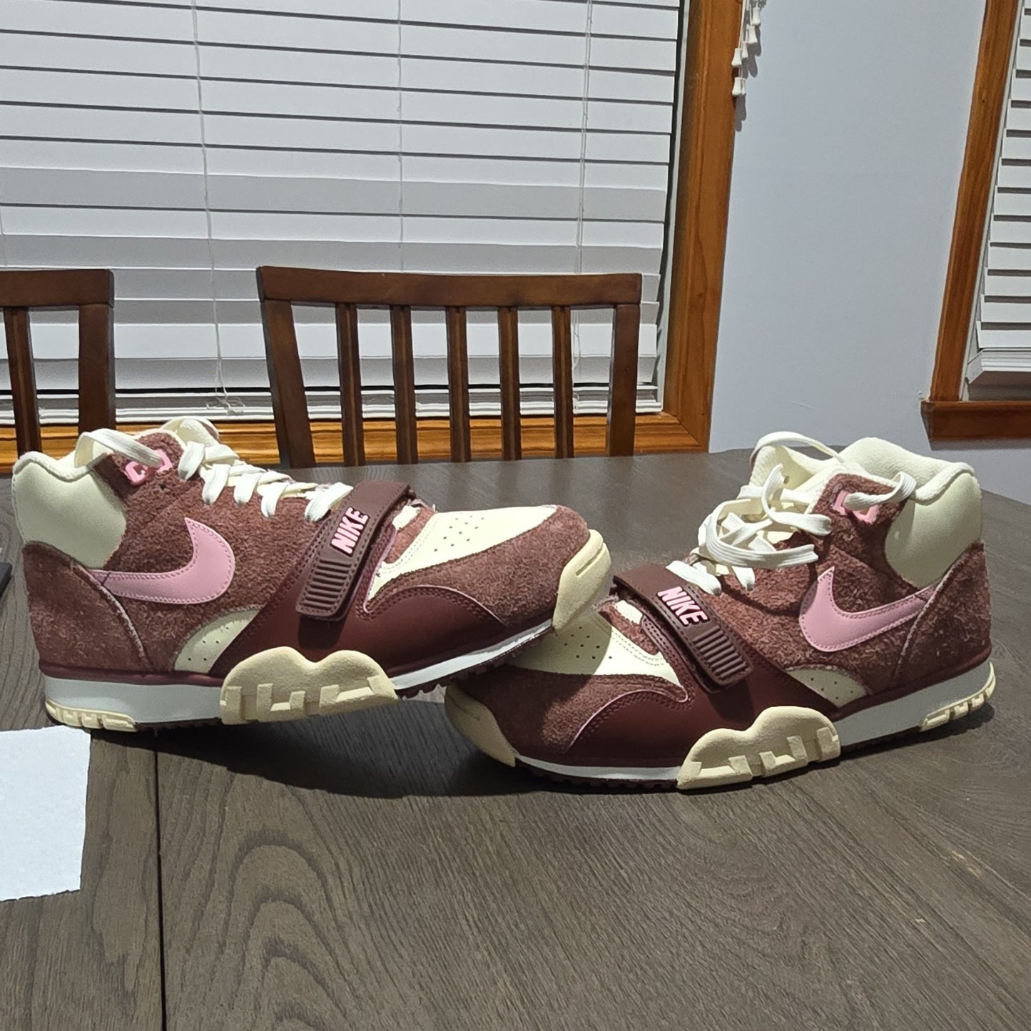 Nike Air Trainer 1 Valentine's Day Suede Men's Sneakers Brown Pink DM0522-201