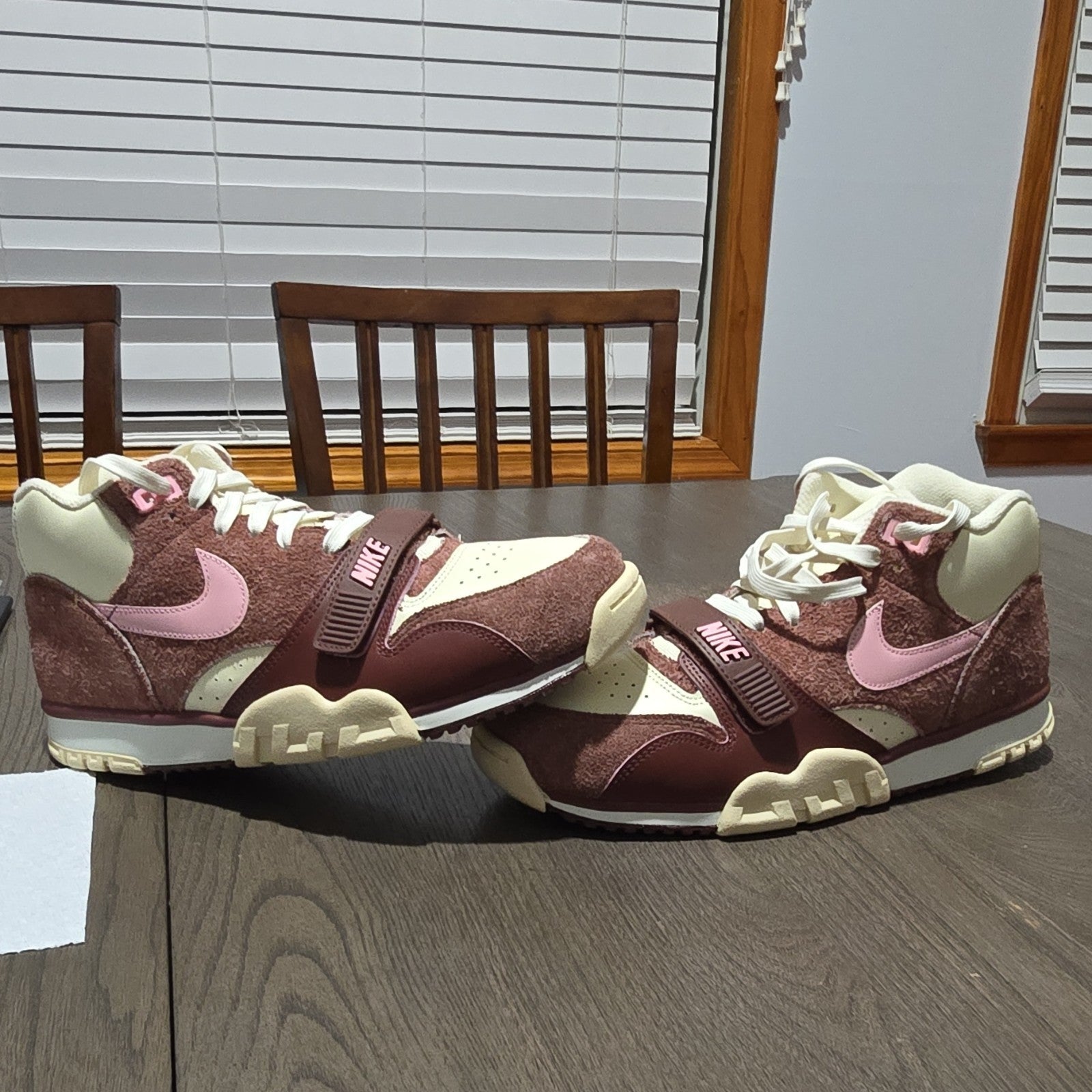 Nike Air Trainer 1 Valentine's Day Suede Men's Sneakers Brown Pink DM0522-201