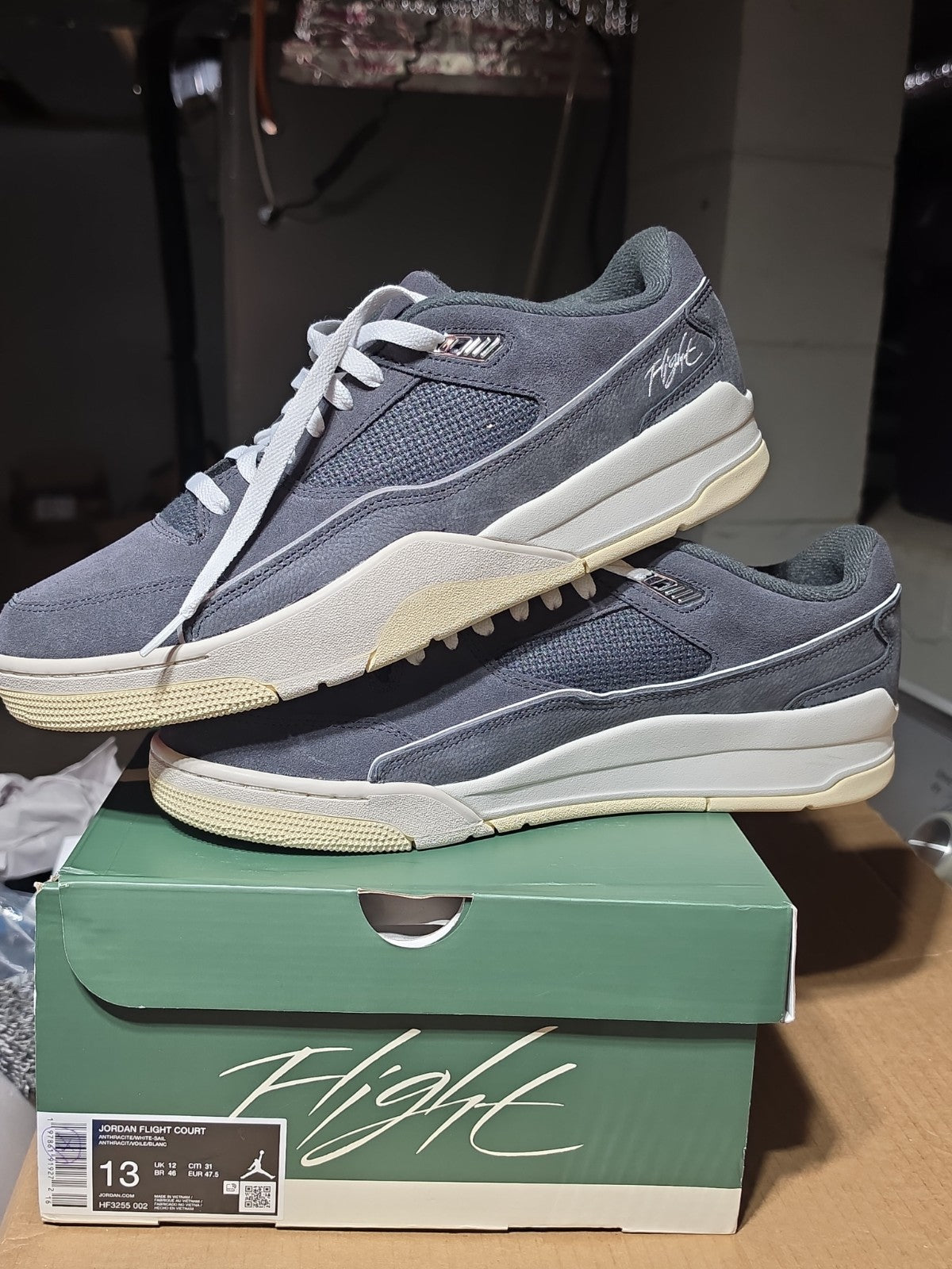 Size 13- Air Jordan Flight Court Anthracite Sail