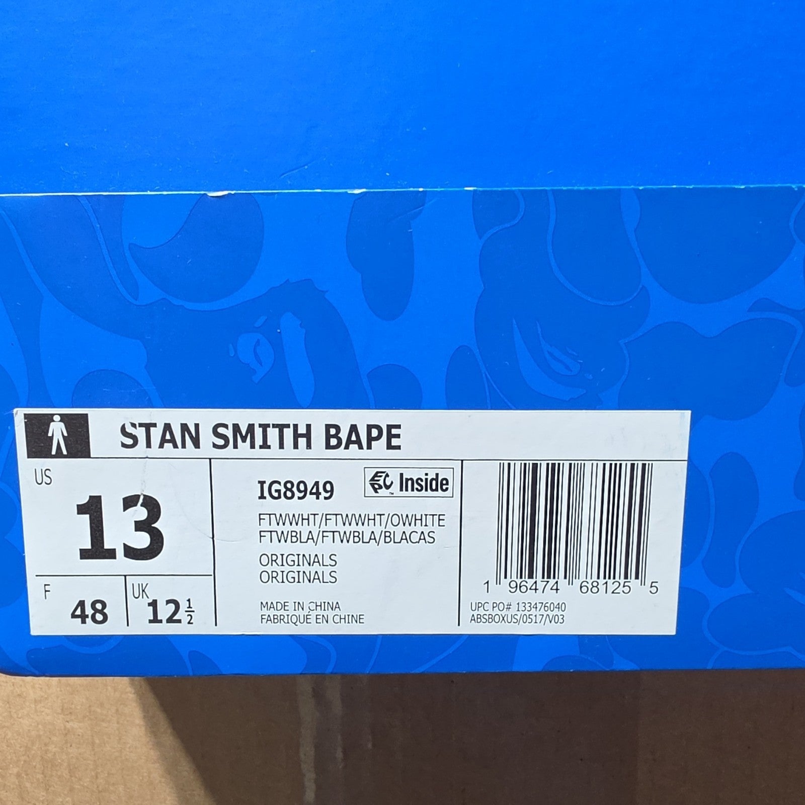 adidas Stan Smith BAPE IG8949 Camouflage Gold Men's Lace Up Sneakers US 13