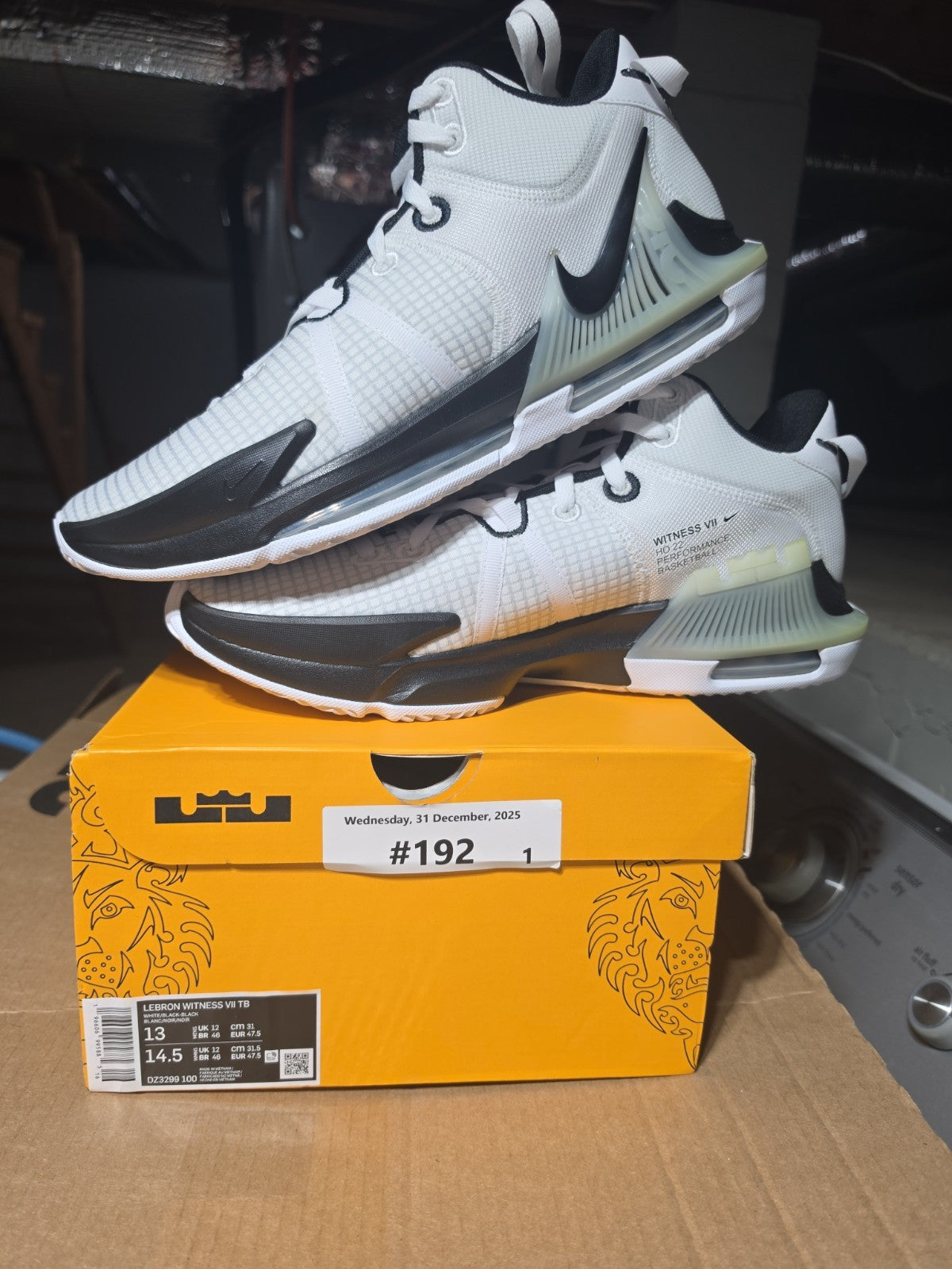 Size 13 - Nike LeBron Witness 7 TB White Black