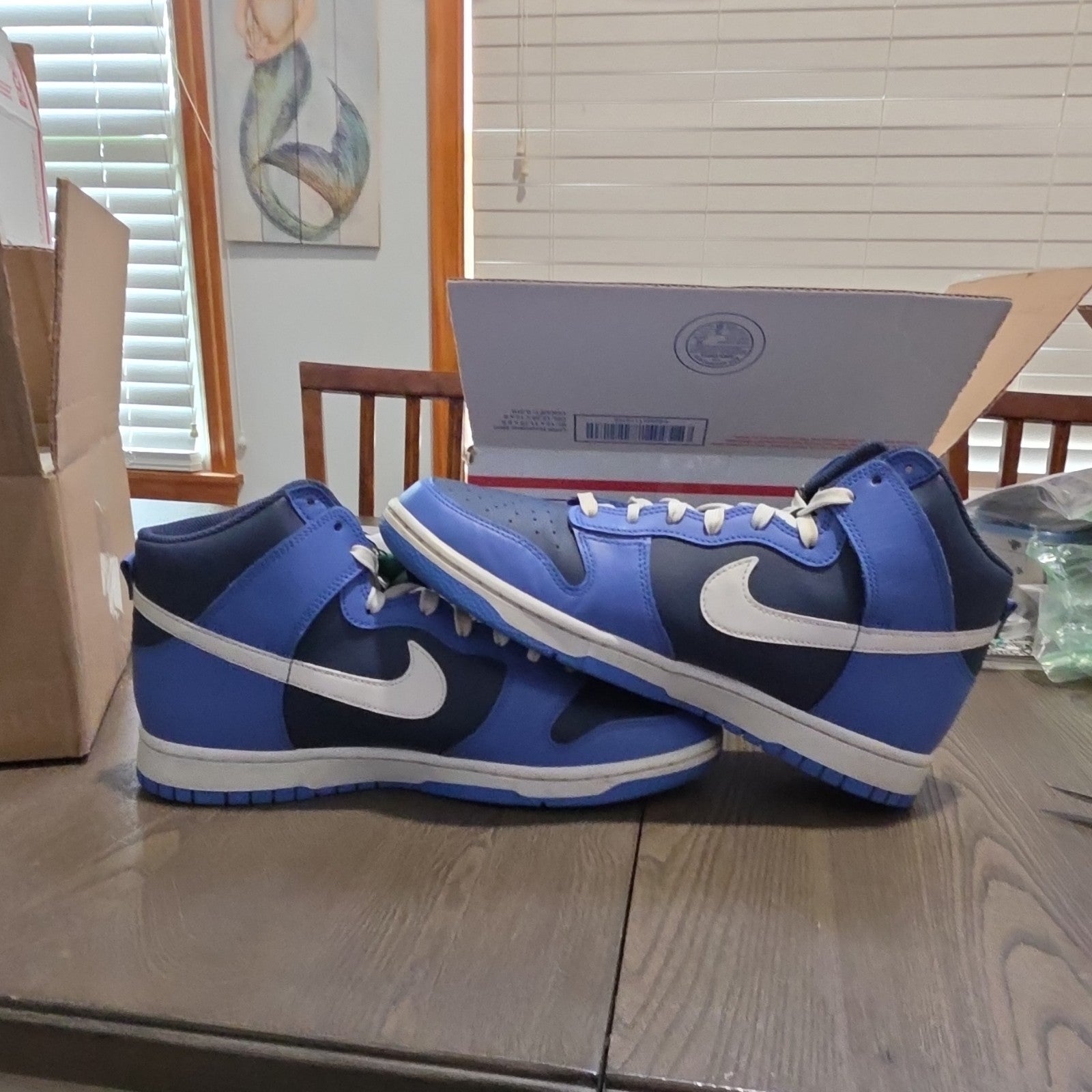 Nike Dunk High Blue White Men's Sneaker Leather Athletic Shoes D16189-400