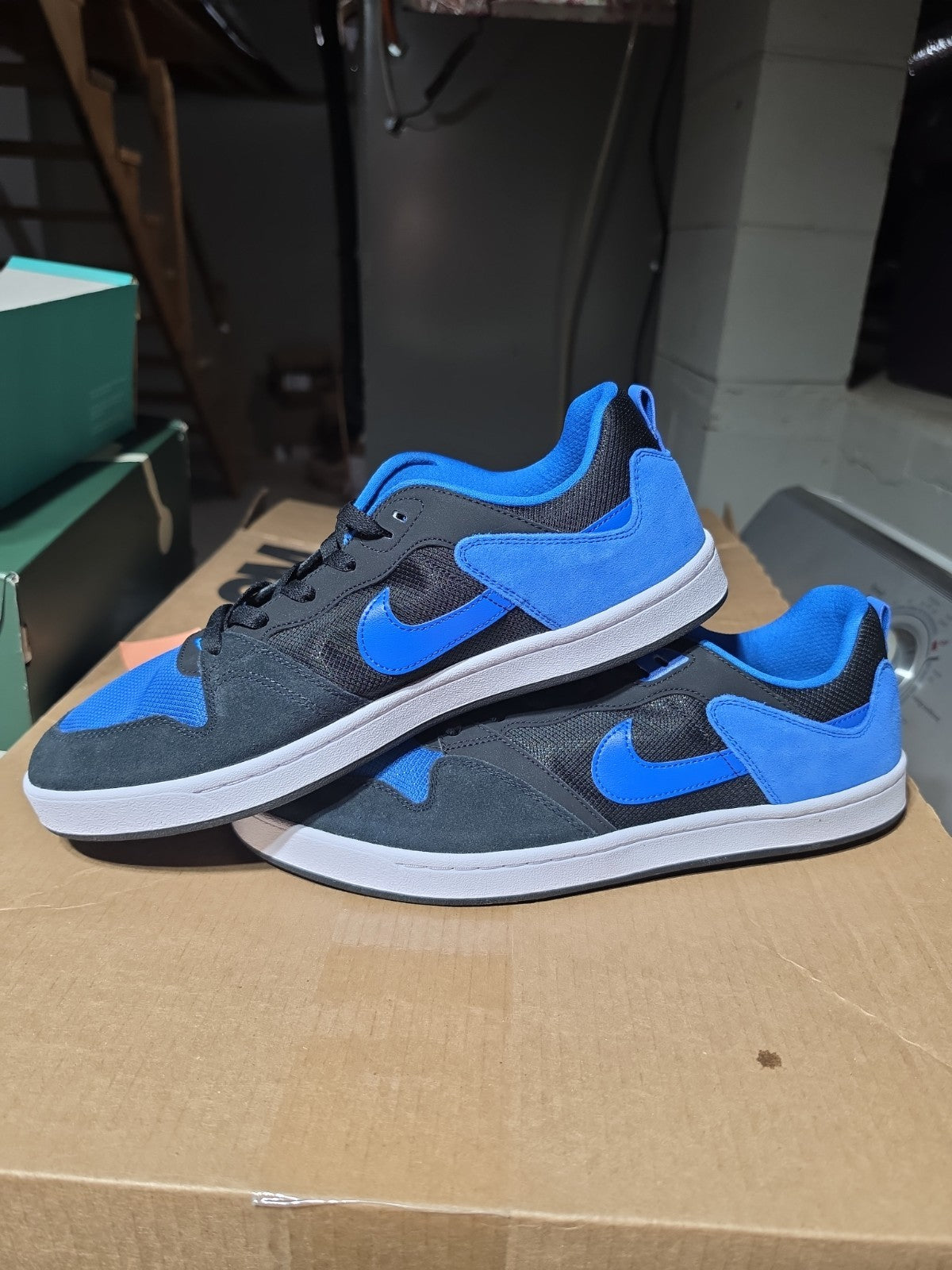 Nike Men's SB Alleyoop Classic Suede Mesh Shoes Black Royal Blue Size 13 NIB